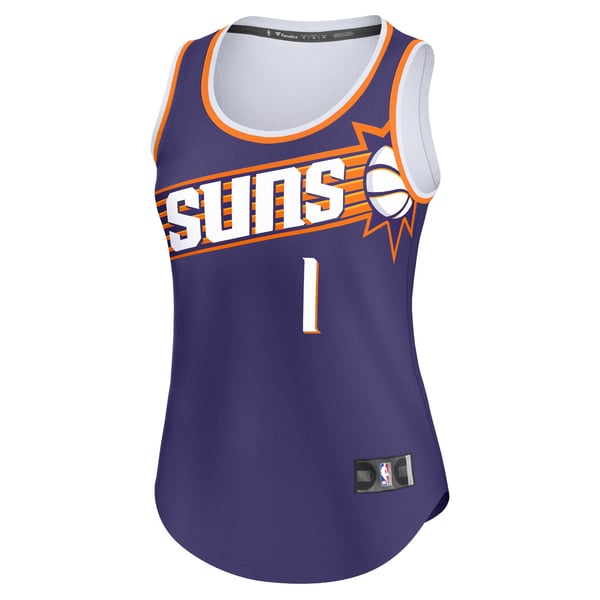 suns jersey dress Women's Fanatics Devin Booker Purple Phoenix Fast Break Player neckline details:Halter