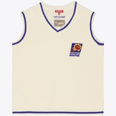 Phoenix Suns Mitchell & Ness Women's Retro Roots Sweater Vest - Cream
