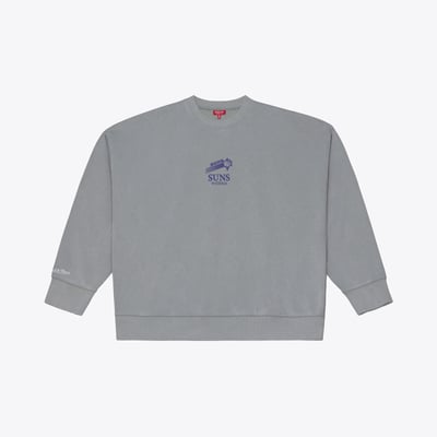  Phoenix Suns Mitchell & Ness Women's Core Essentials Micro Logo Fleece Sweatshirt - Gray