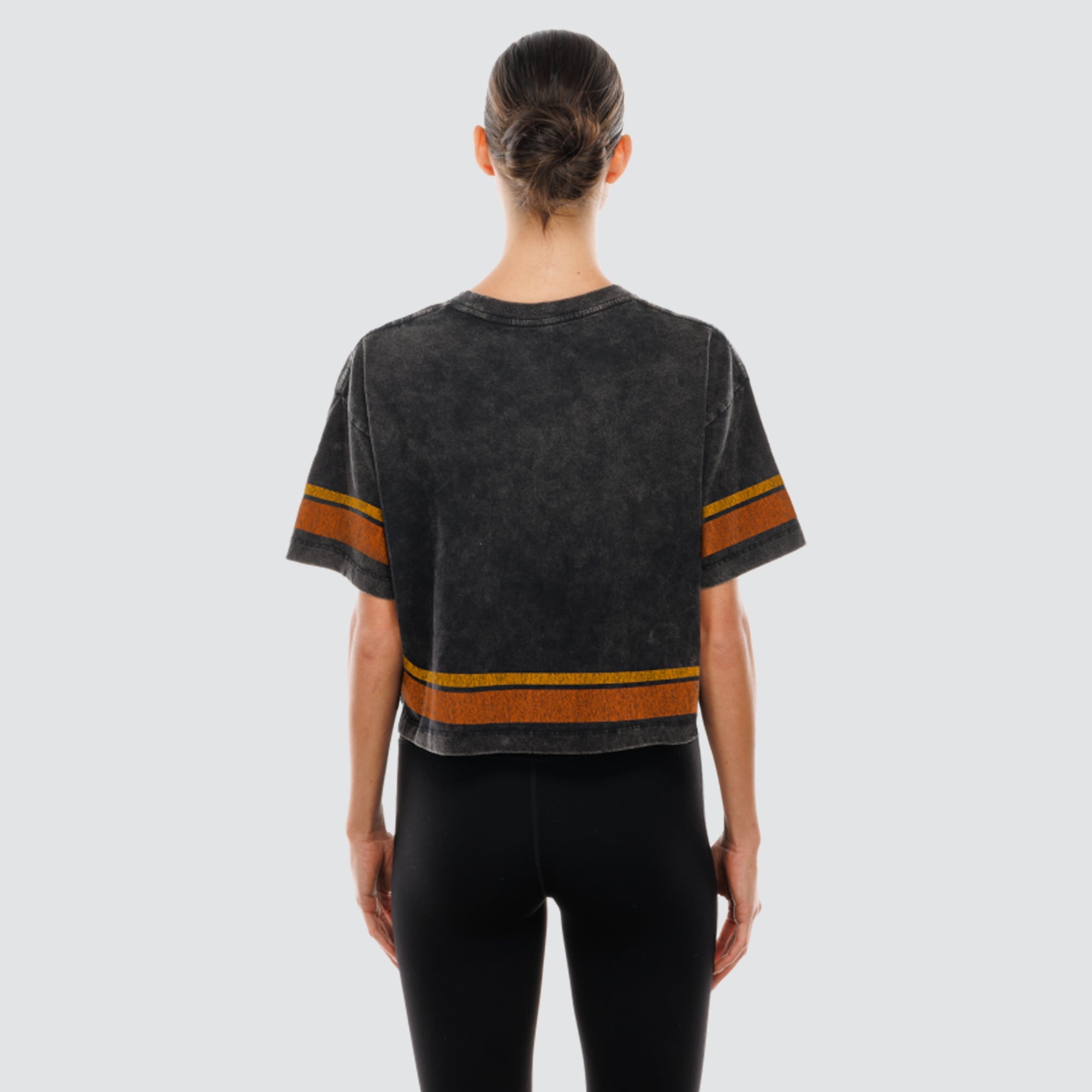 T-shirt court New Era Phoenix Suns noir pour femme, coupe carrée, délavage minéral