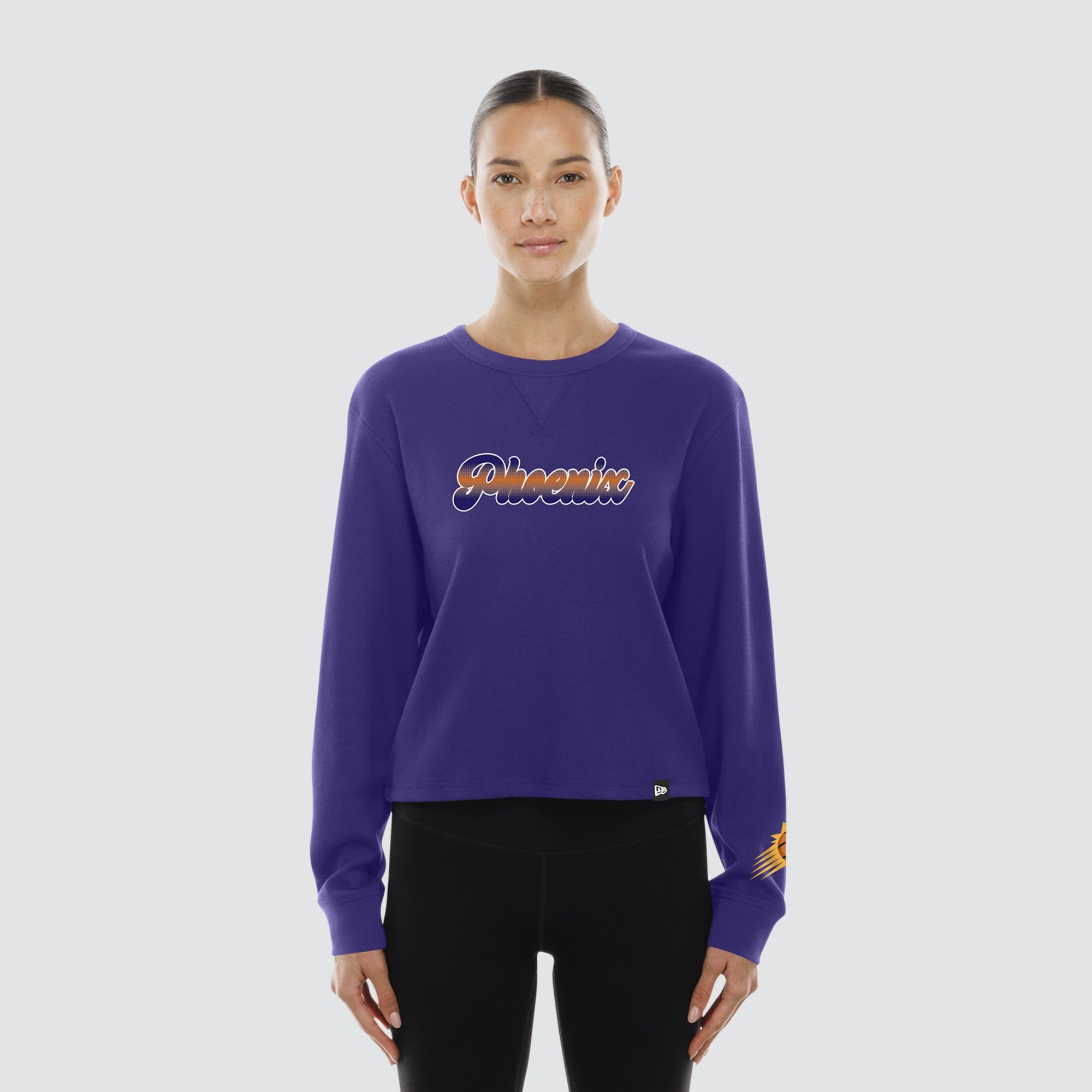 T-shirt thermique à manches longues New Era violet Phoenix Suns pour femme
