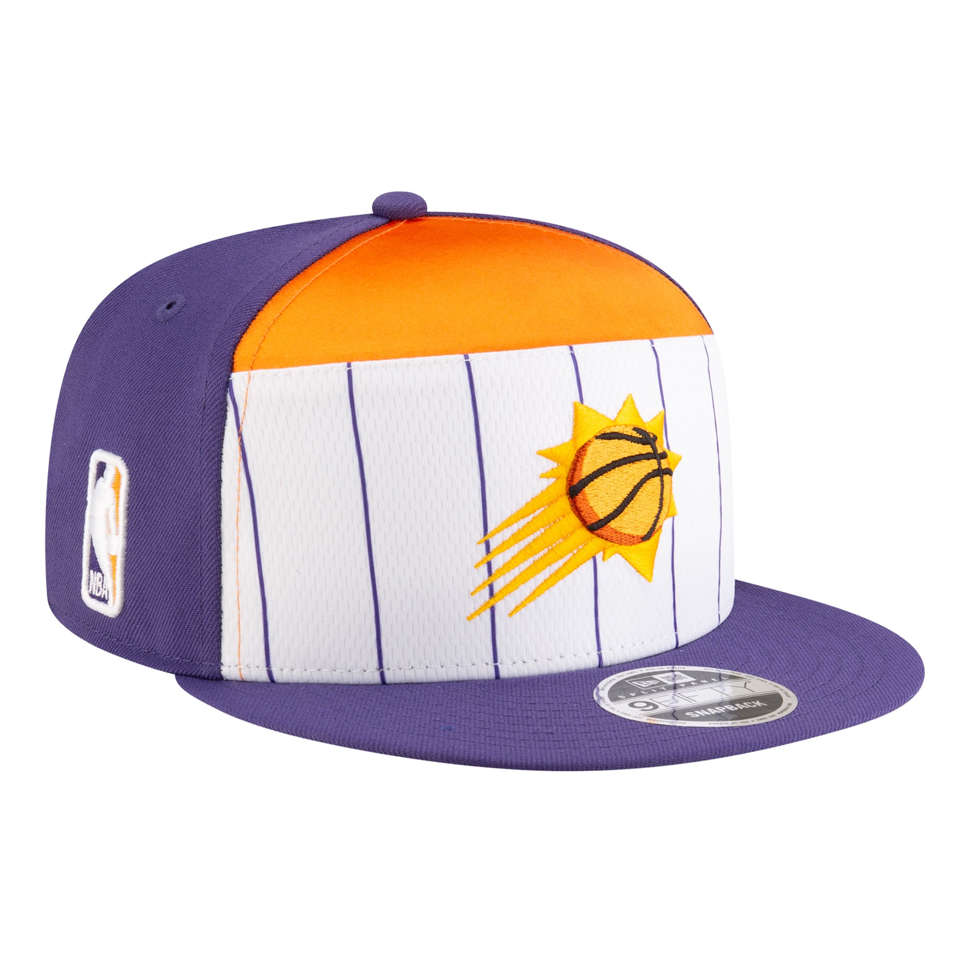 Youth New Era White/Purple Phoenix Suns 2025 NBA Tip Off Split Panel 9FIFTY Snapback Hat
