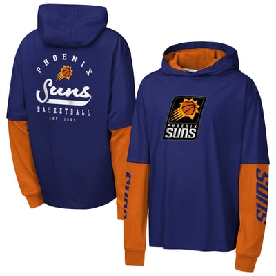 Phoenix Suns Outerstuff Youth Double Nickel Oversized Faux 2fer Pullover Hoodie - Purple
