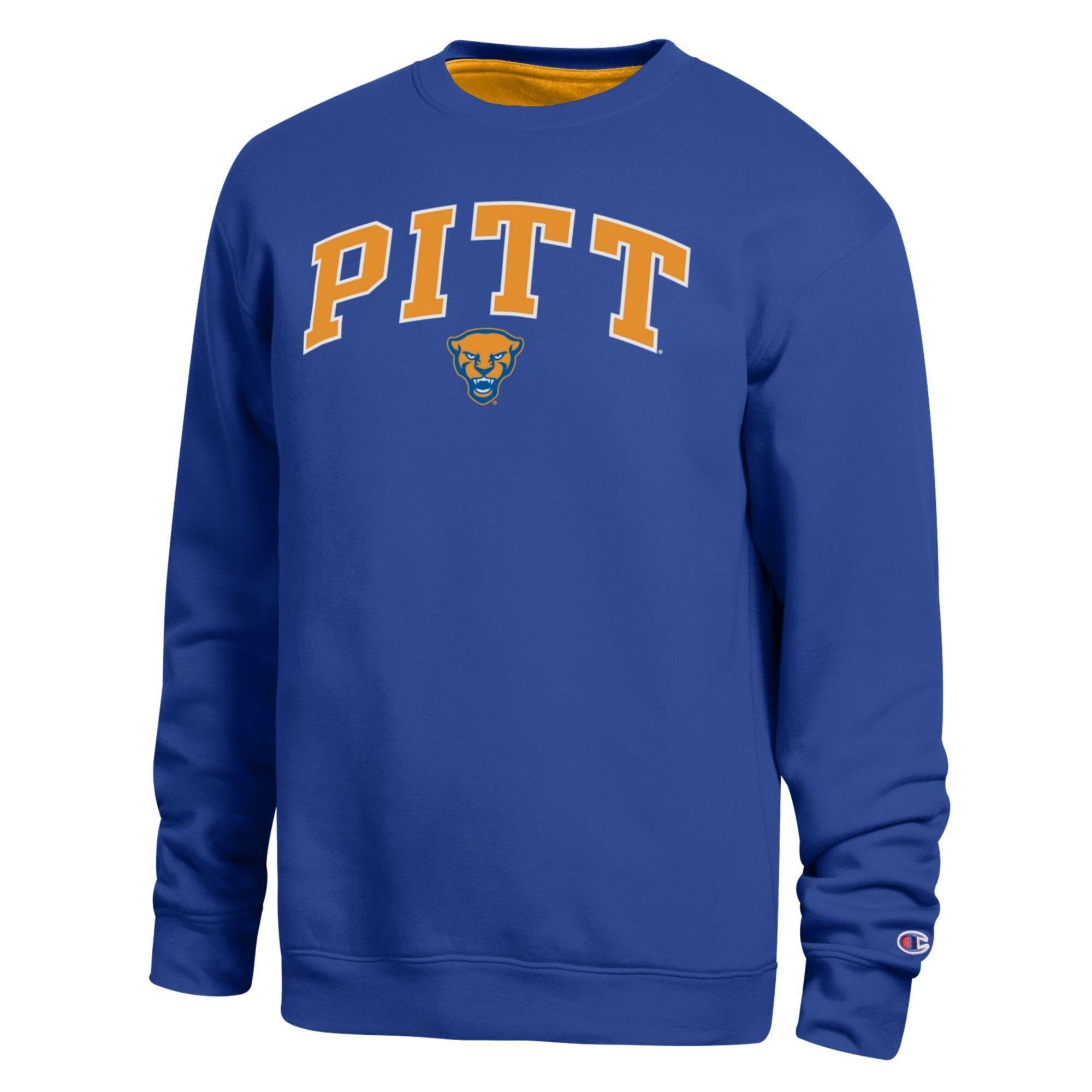 Men's Champion  Royal Pitt Panthers Arch Sweatshirt