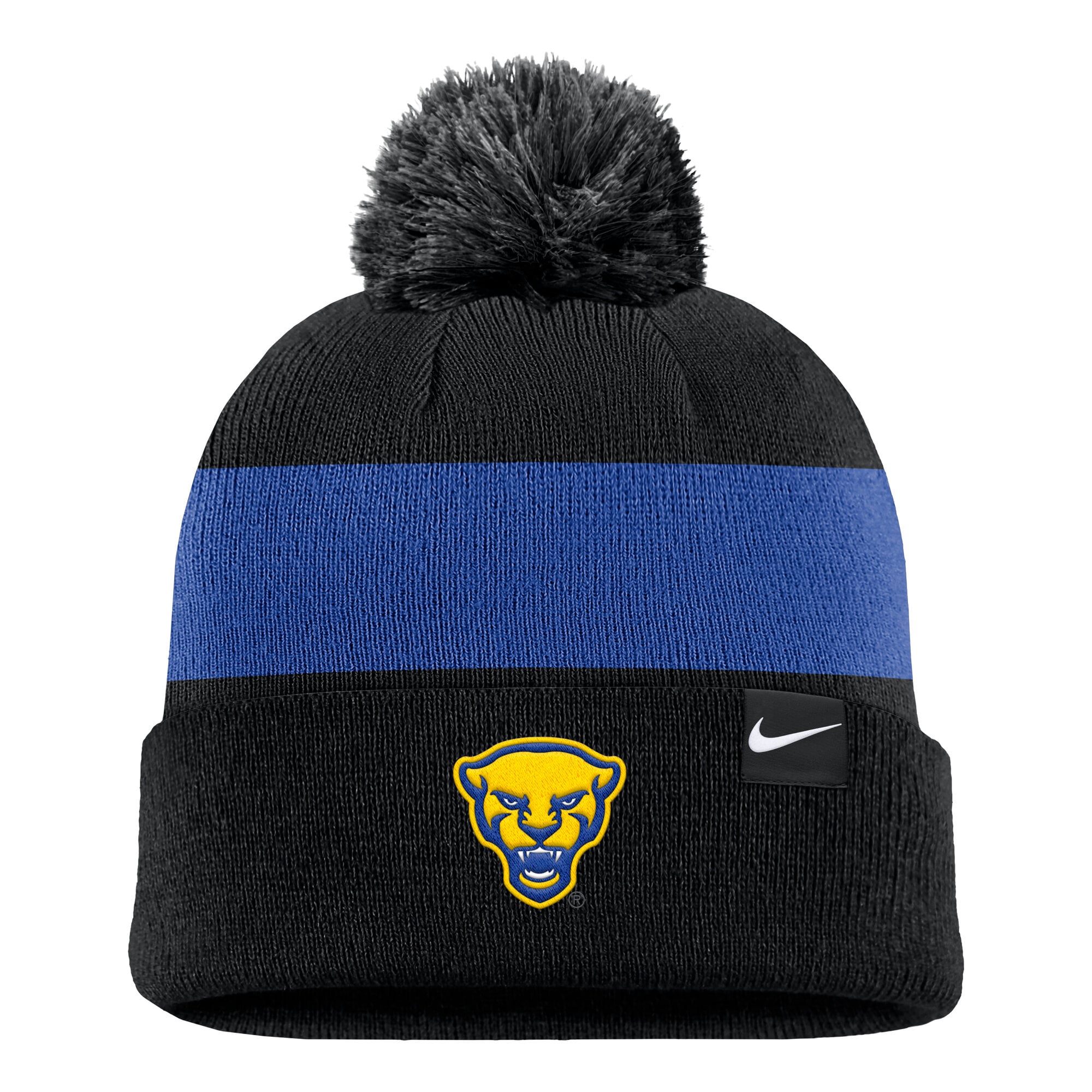 Bonnet à rayures et logo Nike Pitt Panthers Primetime noir pour homme avec pompon