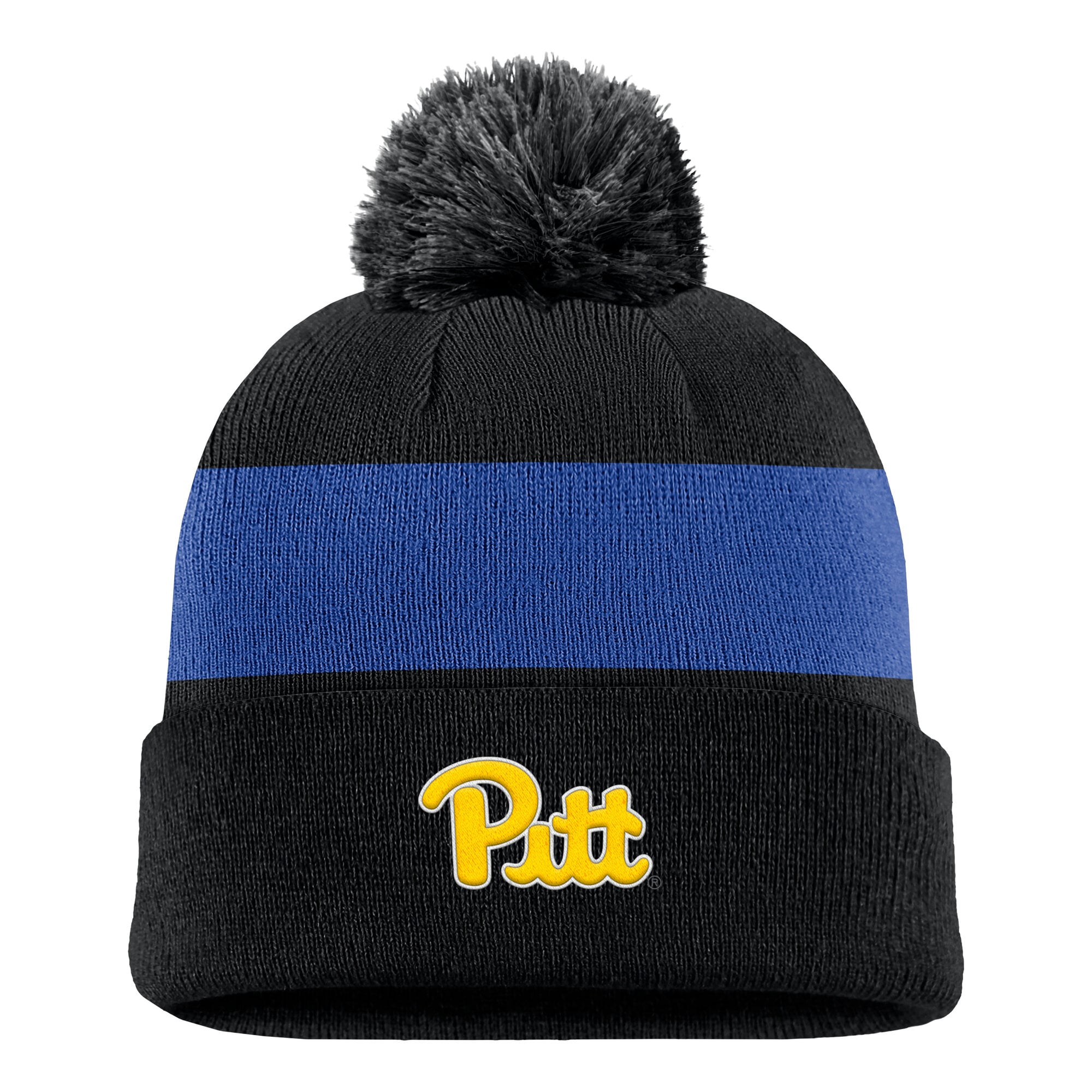Bonnet à rayures et logo Nike Pitt Panthers Primetime noir pour homme avec pompon