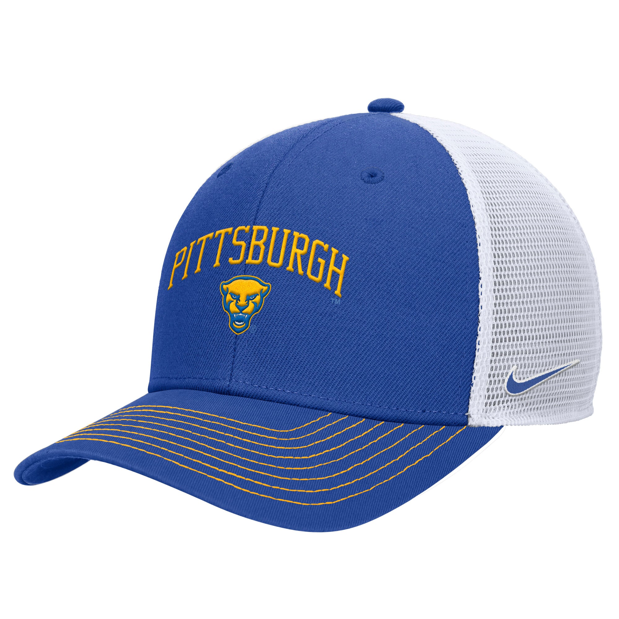 Men's Nike Royal Pitt Panthers Rise Trucker Dri-FIT Adjustable Hat