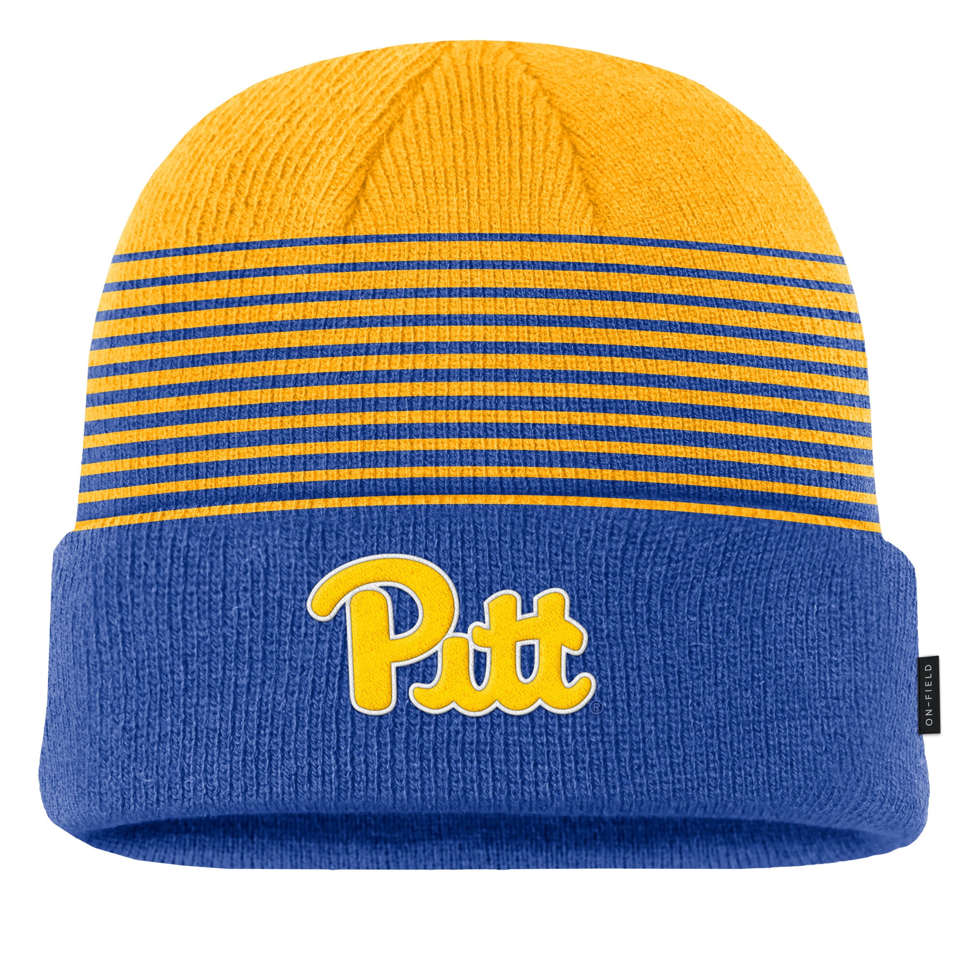 Bonnet à revers Nike Pitt Panthers 2026 On-Field Gradient Terra pour homme, coloris bleu royal/or