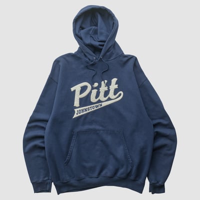 Pitt Panthers Champion 2000s Hooded Pullover Sweatshirt - Navy - M by Fanatics Real Vintage