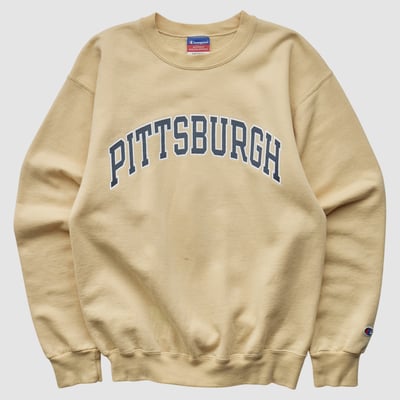 Pitt Panthers Champion 2000s Pullover Sweatshirt - Yellow - XS by Fanatics Real Vintage