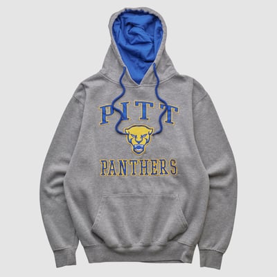 Pitt Panthers Colosseum 2010s Hooded Pullover Sweatshirt - Heather Gray - S by Fanatics Real Vintage