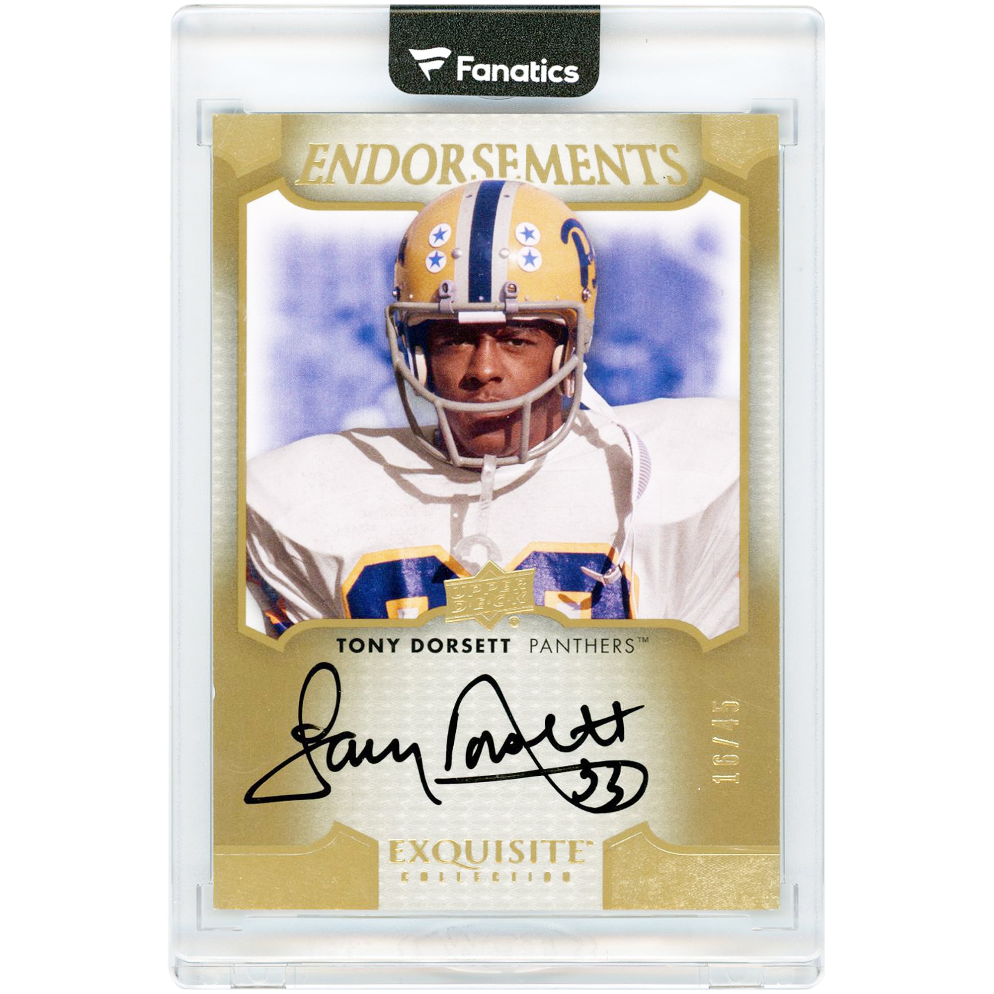 Tony Dorsett Pitt Panthers Autographed 2011 Upper Deck Exquisite Collection Endorsements #E-TD #16/45 Card
