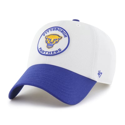 Pitt Panthers '47 Unisex Pique Patch Clean Up Adjustable Hat - White/Royal