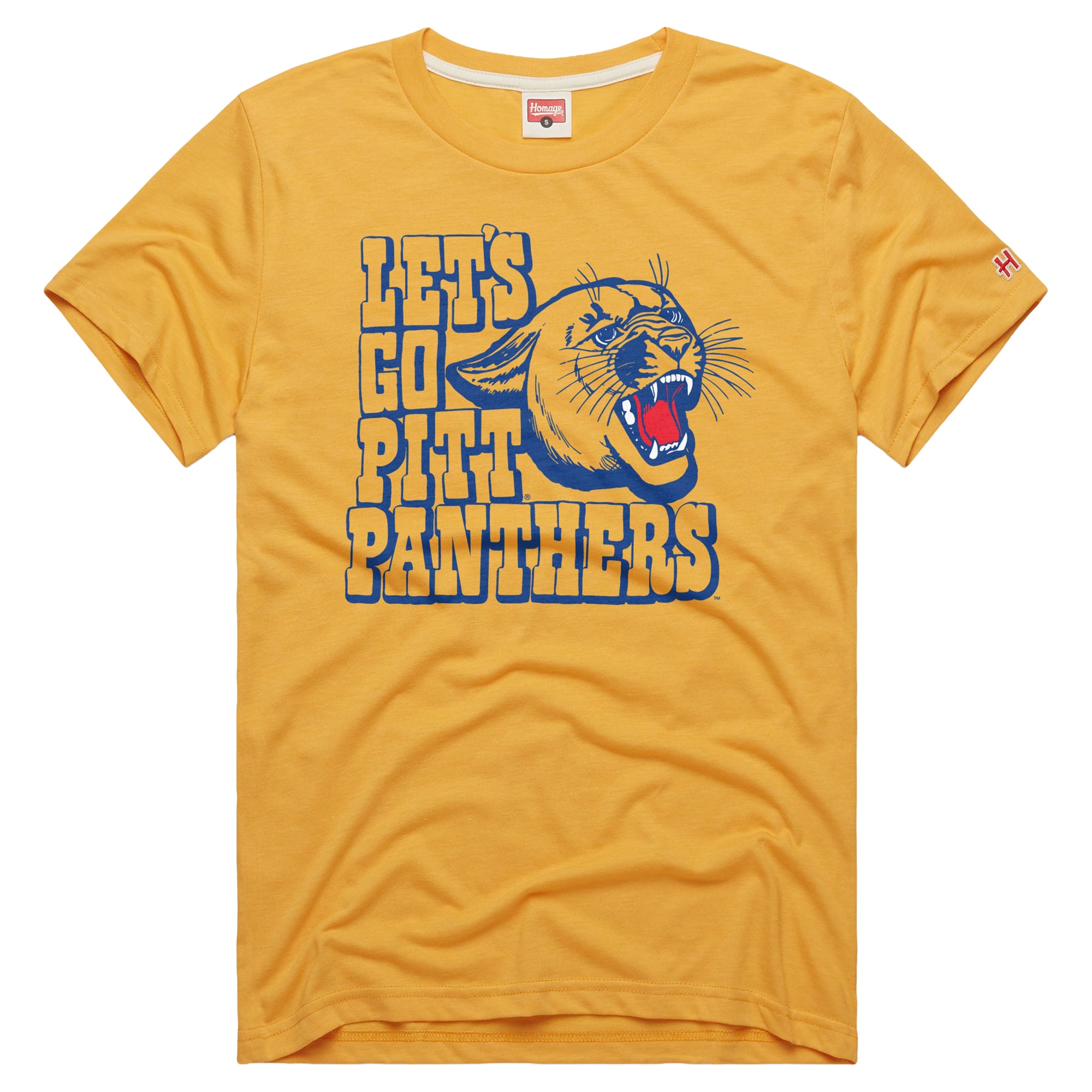 T-shirt unisexe Homage Gold Pitt Panthers Let's Go Tri-Blend