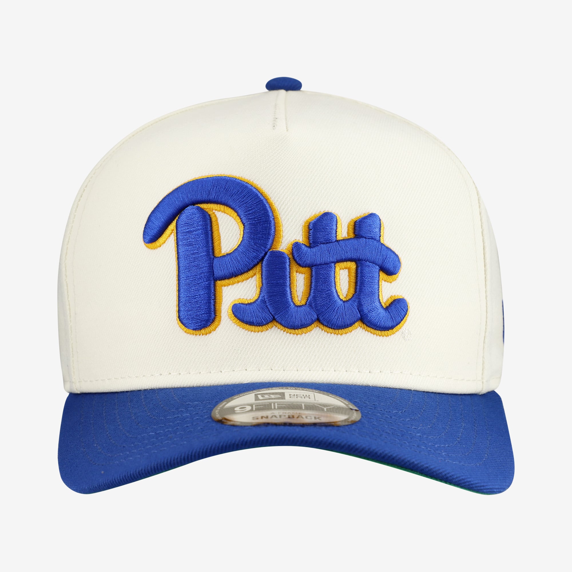 Casquette unisexe New Era Pitt Panthers 9FIFTY A-Frame Snapback, bleu roi/blanc