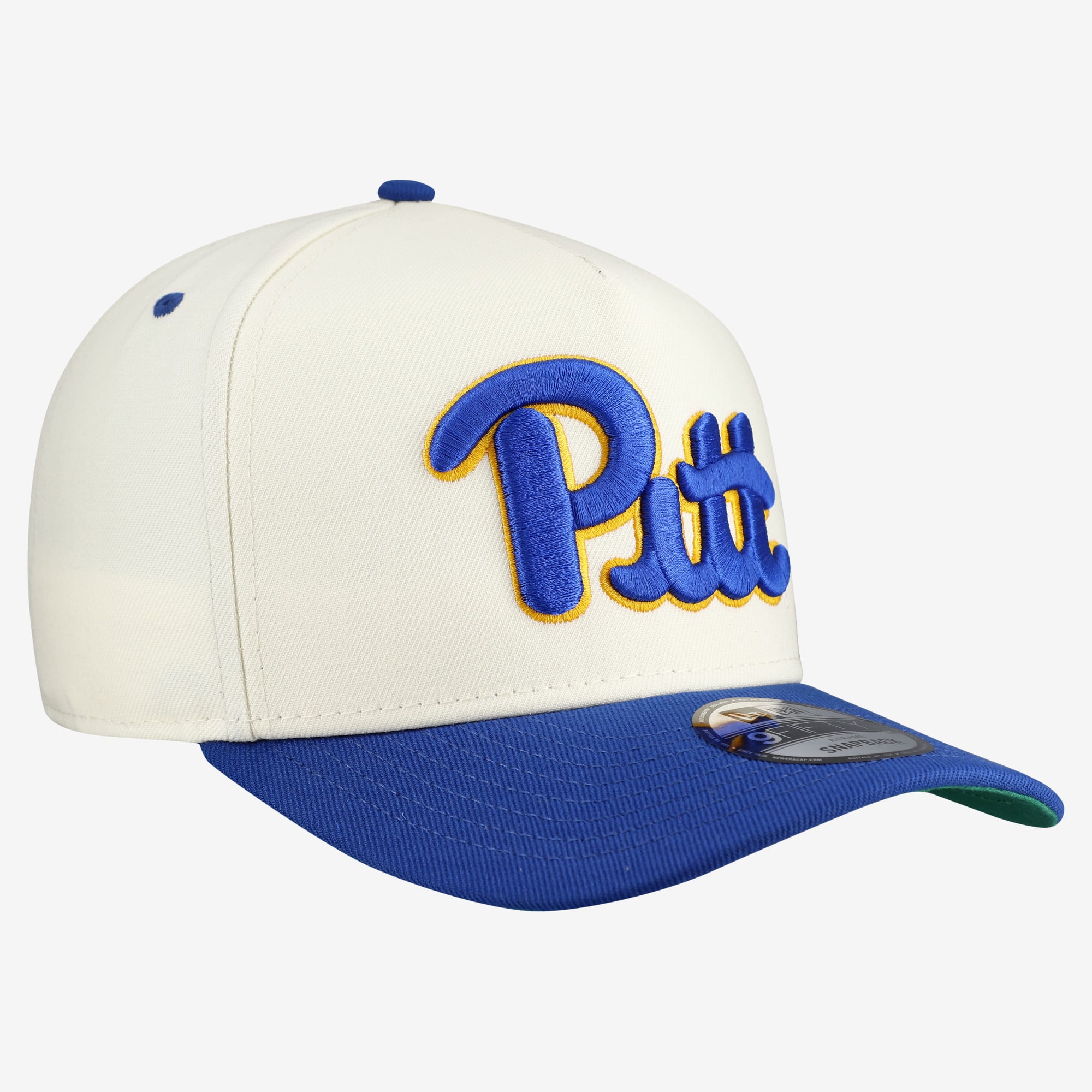 Casquette unisexe New Era Pitt Panthers 9FIFTY A-Frame Snapback, bleu roi/blanc