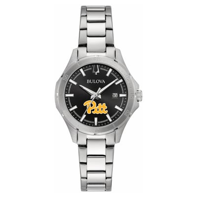 Pitt Panthers Bulova Women's Stainless Steel Sport Classic Watch - Black