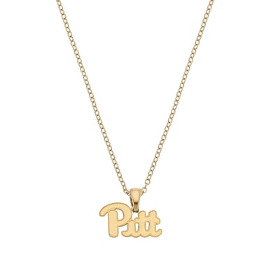 Pitt Panthers CANVAS Style Women's Gold-Plated Pendant Necklace