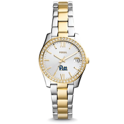 Pitt Panthers Fossil Women's Scarlette Mini Two Tone Stainless Steel Watch