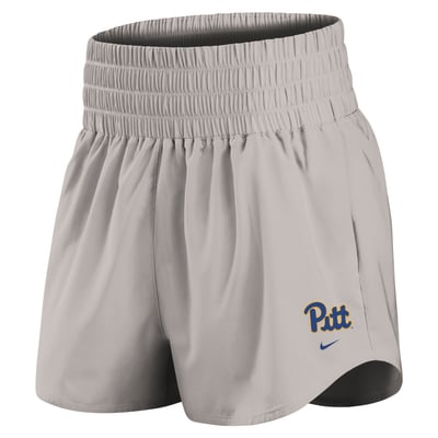 Pitt Panthers Nike Women's Ultra Dri-FIT High-Rise Shorts - Gray