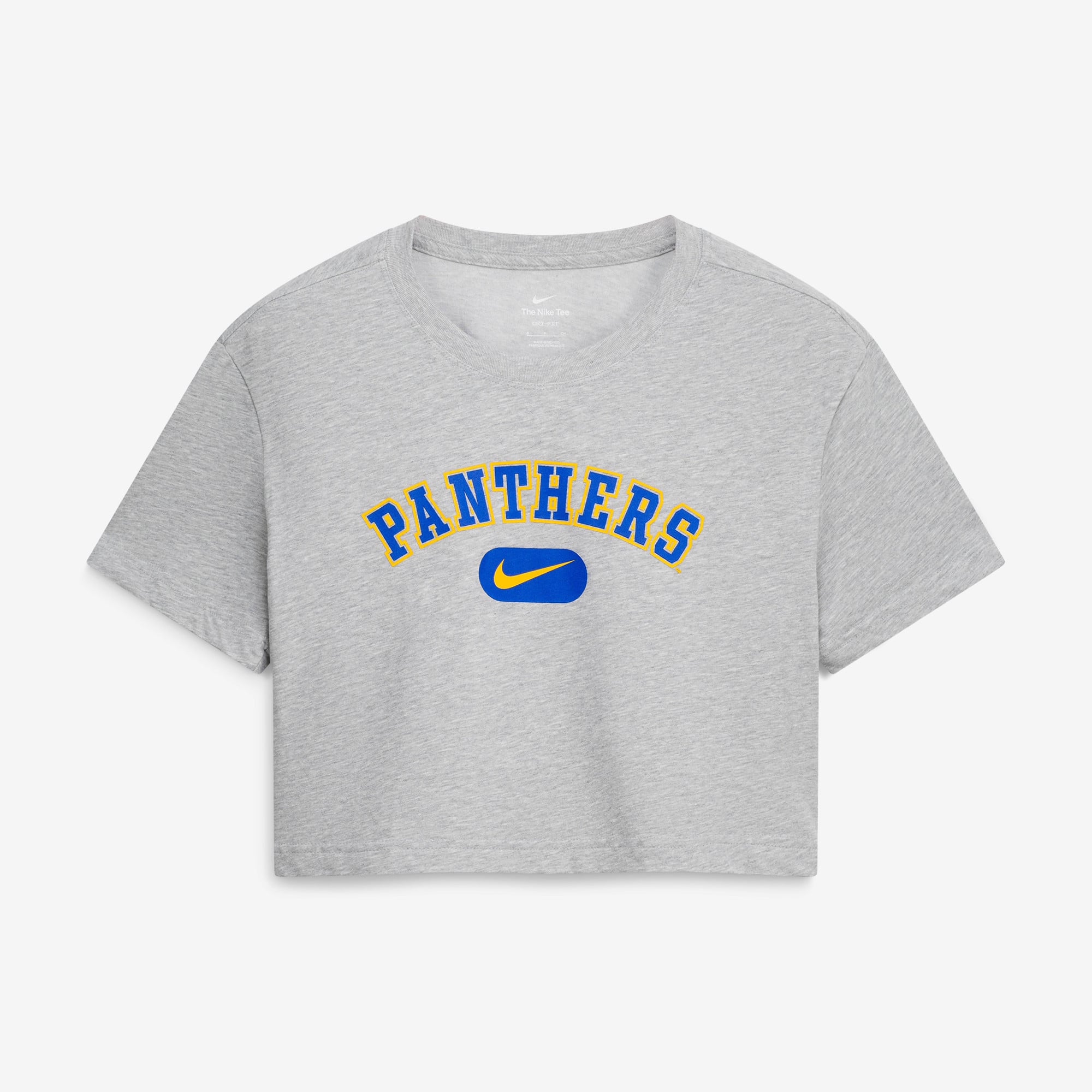 T-shirt court Nike Pitt Panthers gris chiné pour femme, technologie Dri-FIT