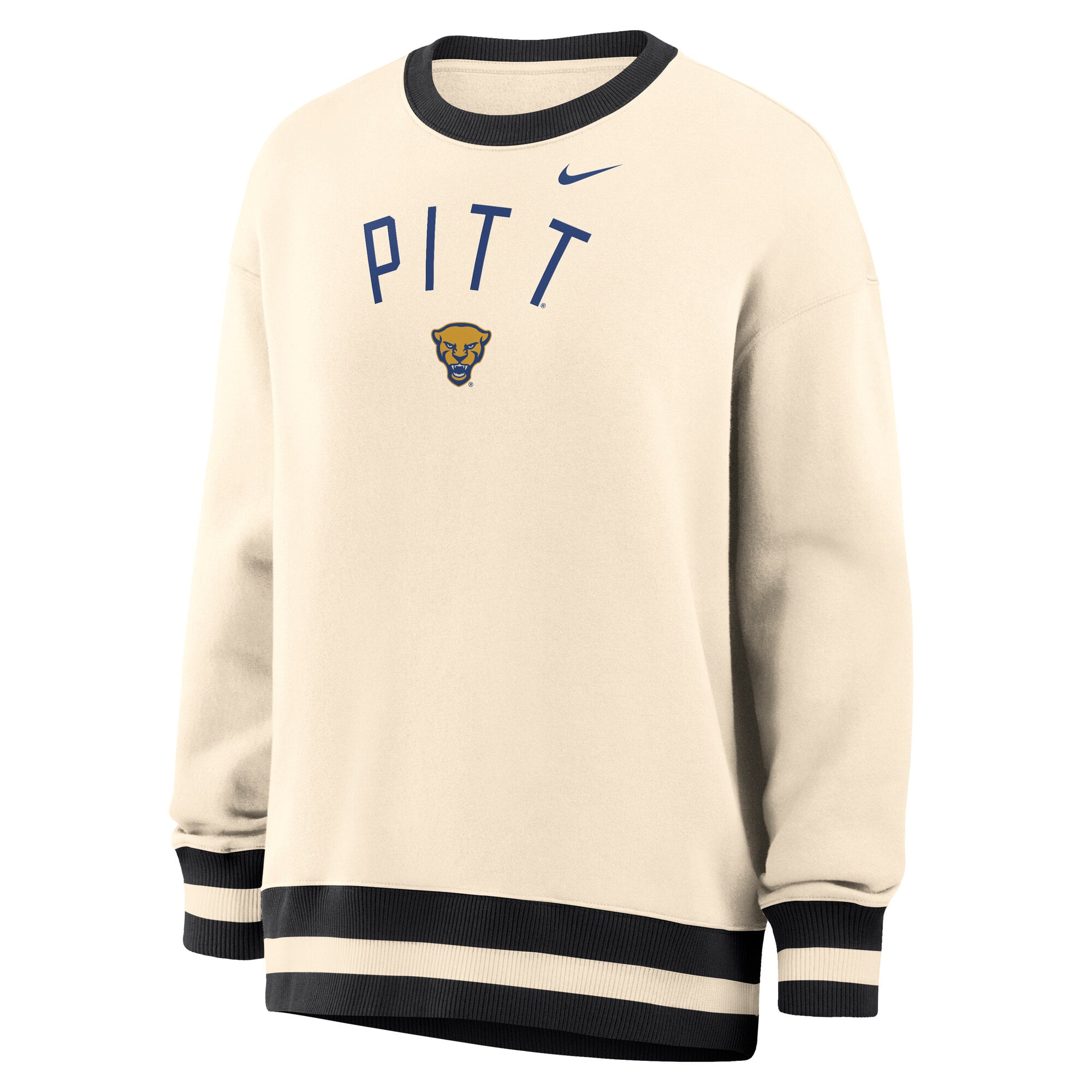 Women's Nike Natural Pitt Panthers Oversized Phoenix Fleece Sweatshirt