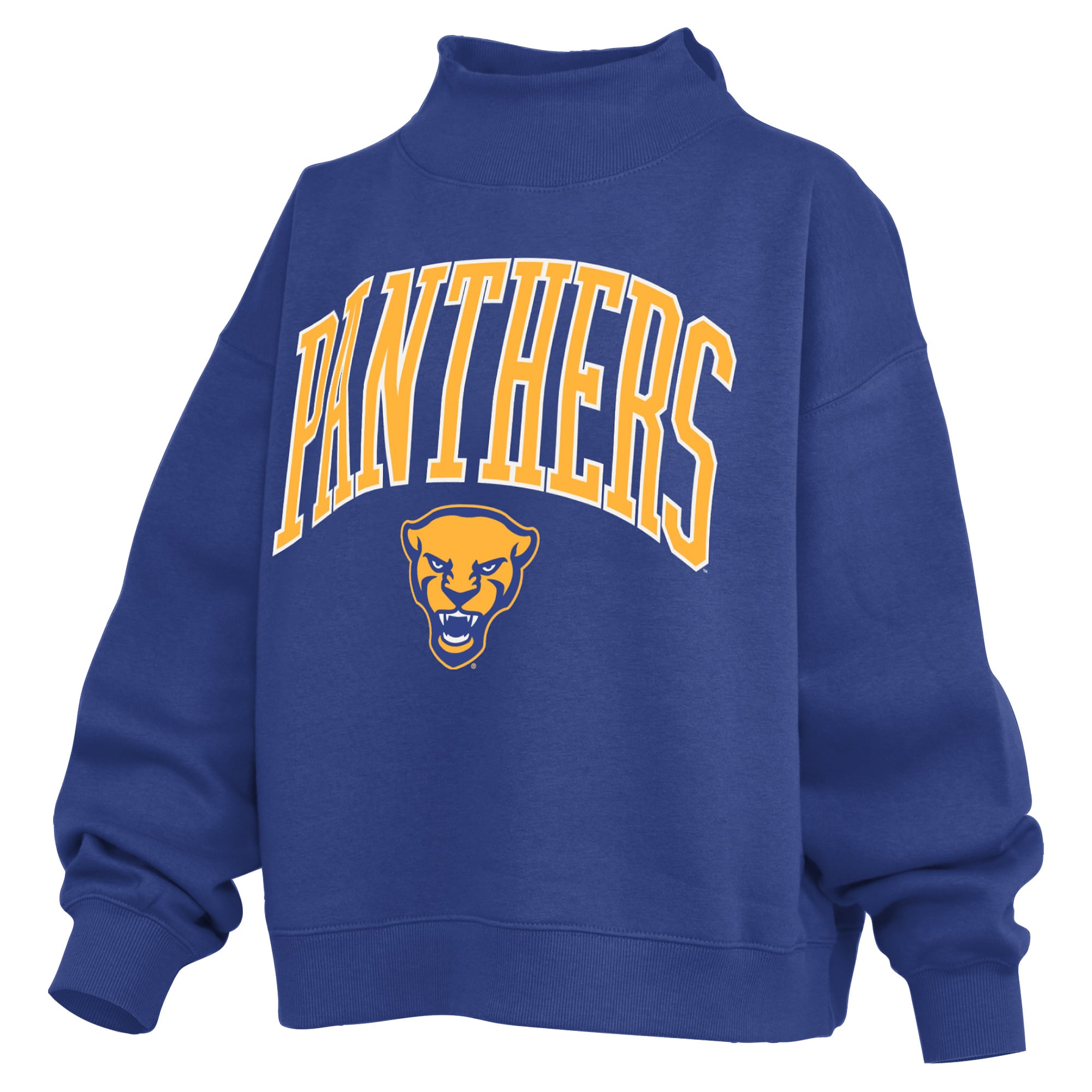 Sweat-shirt à col montant oversize en polaire avec slogan des Royal Pitt Panthers de Pressbox pour femmes