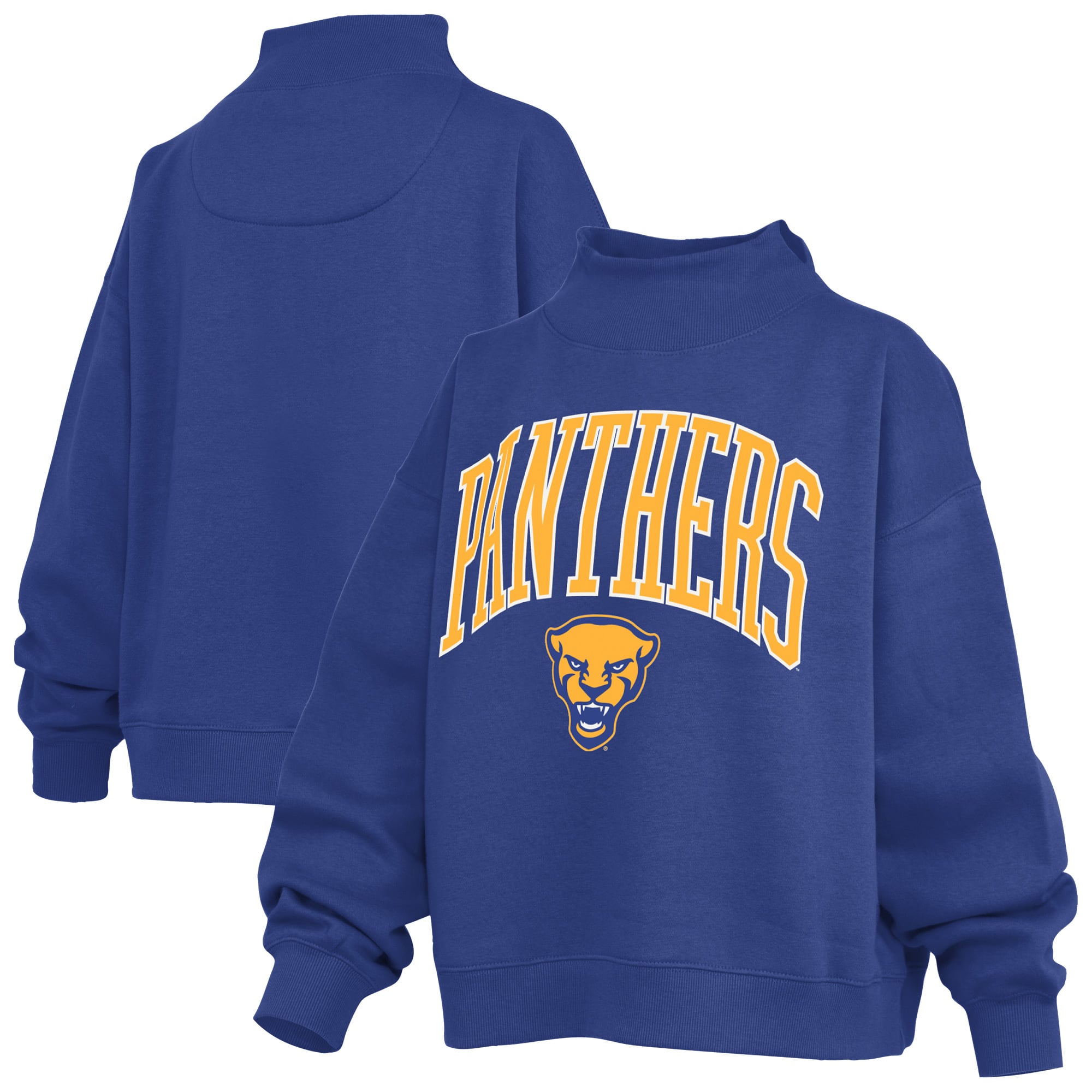 Sweat-shirt à col montant oversize en polaire avec slogan des Royal Pitt Panthers de Pressbox pour femmes