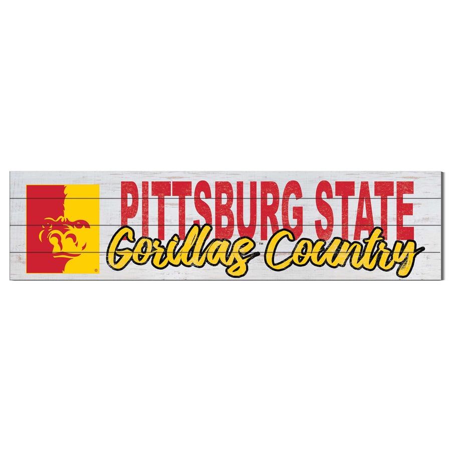 Pitt State Lettering Pittsburg State Gorillas 10'' x 40'' Logo Sign