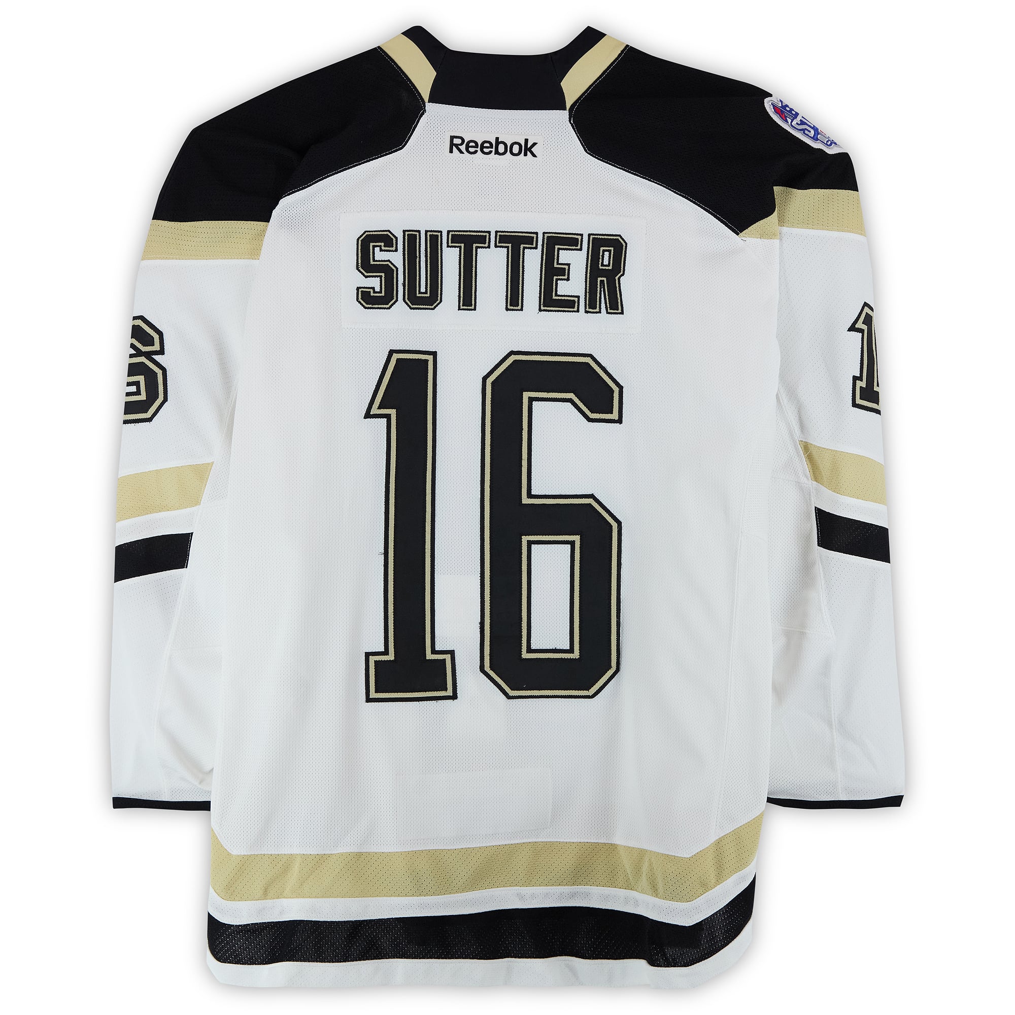 Brandon Sutter Pittsburgh Penguins Practice-Used #16 White Jersey vs. Chicago Blackhawks on March 1, 2014 - Worn During Warm-Ups