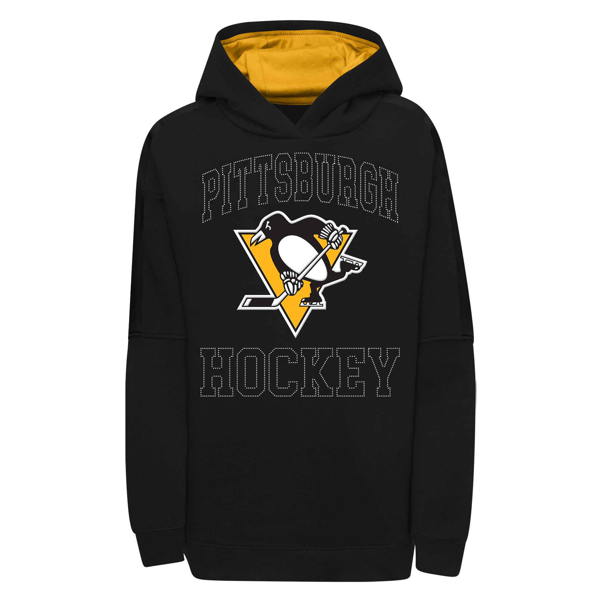 Sweat à capuche noir paillettes Pittsburgh Penguins pour filles