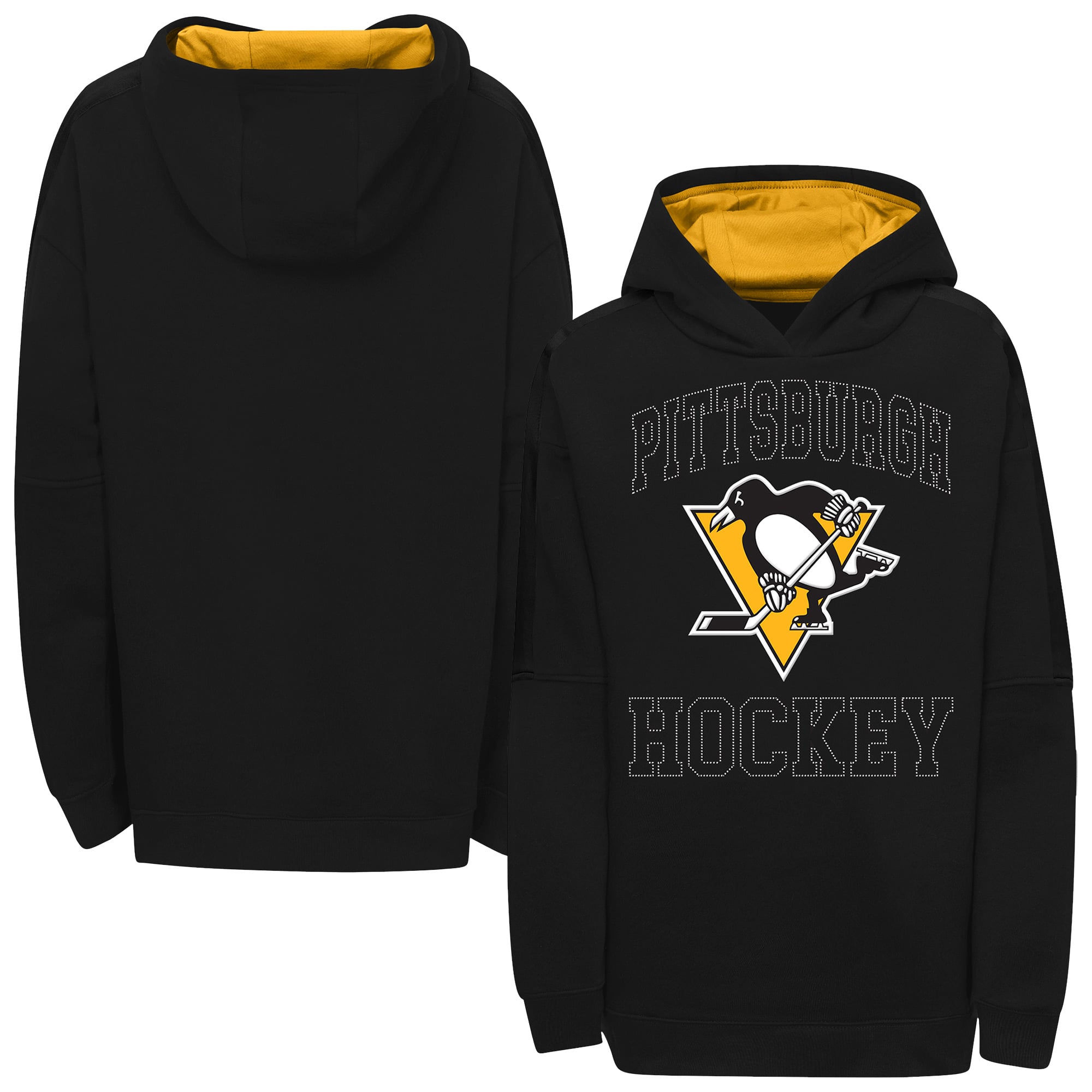 Sweat à capuche noir paillettes Pittsburgh Penguins pour filles