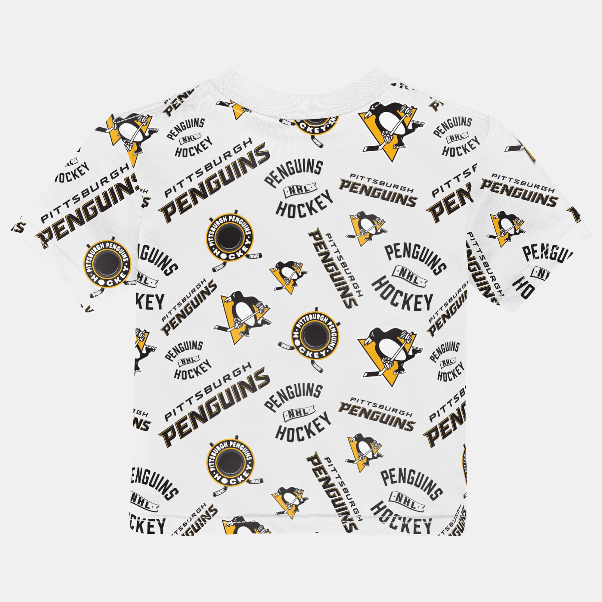 T-shirt blanc à imprimé intégral des Penguins de Pittsburgh pour bébé Outerstuff