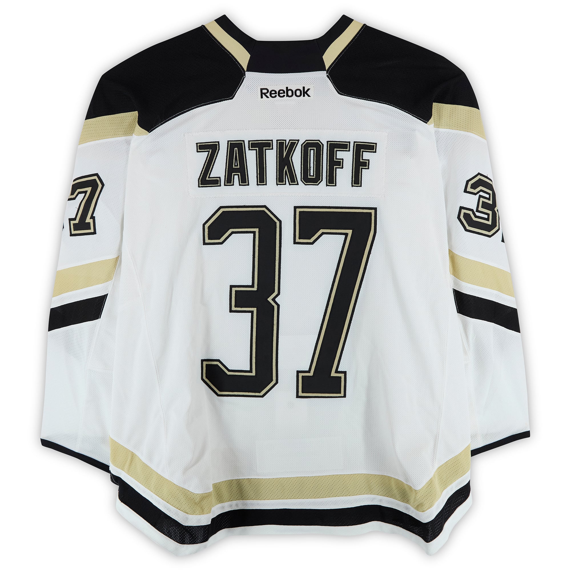 Jeff Zatkoff Pittsburgh Penguins Player-Issued #37 White Jersey vs. Chicago Blackhawks on March 1, 2014