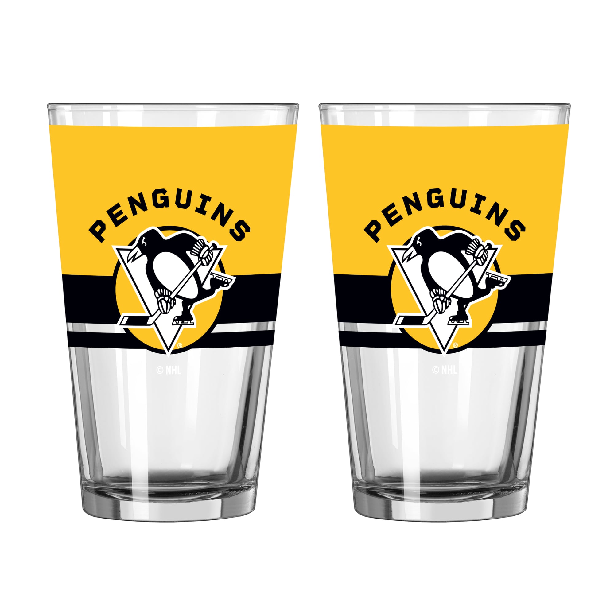 Ensemble de deux verres à bière Horizon de 473 ml (16 oz) Logo Brands Pittsburgh Penguins