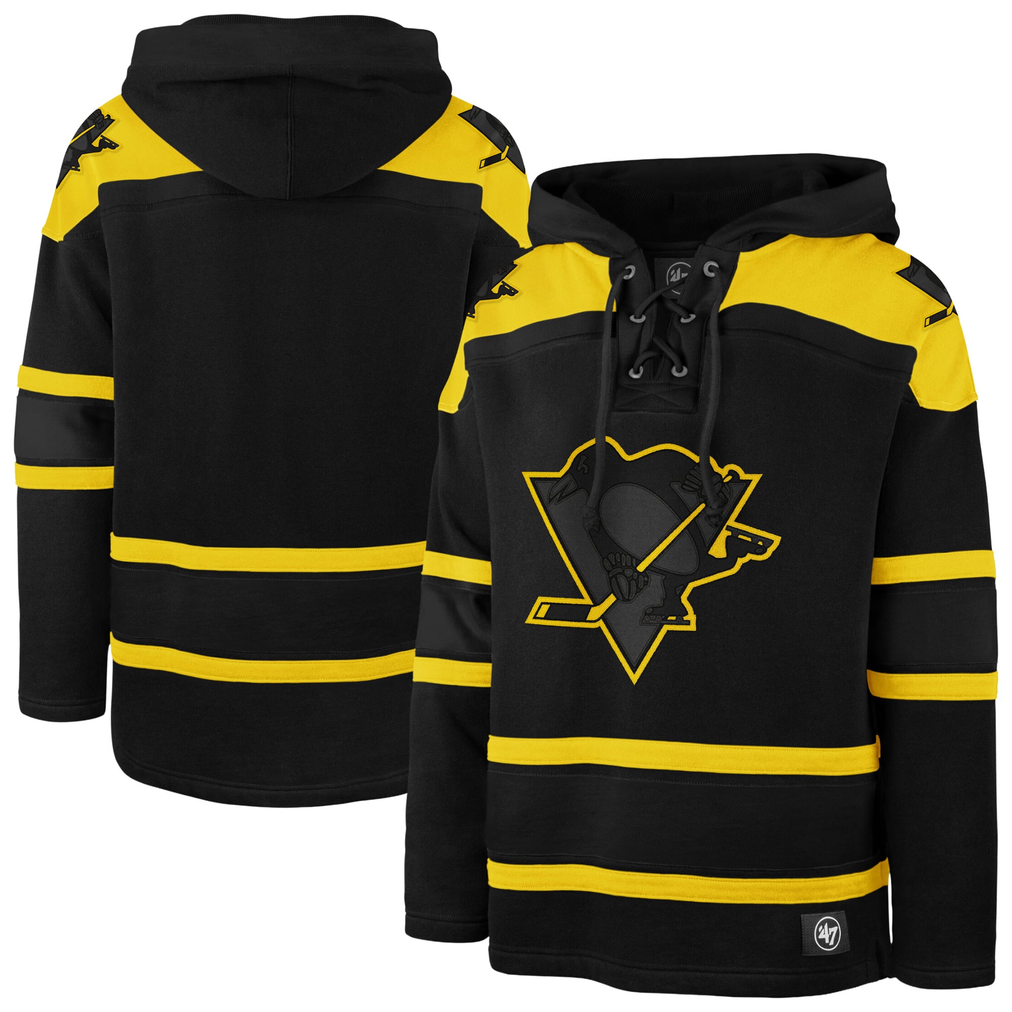 Sweat à capuche lacets Pittsburgh Penguins noir '47 pour homme