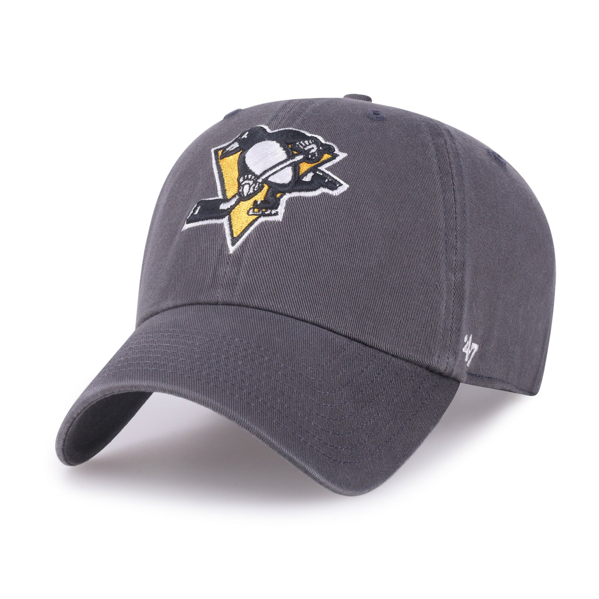 Casquette ajustable pour homme, logo Pittsburgh Penguins '47, couleur anthracite, modèle Clean Up