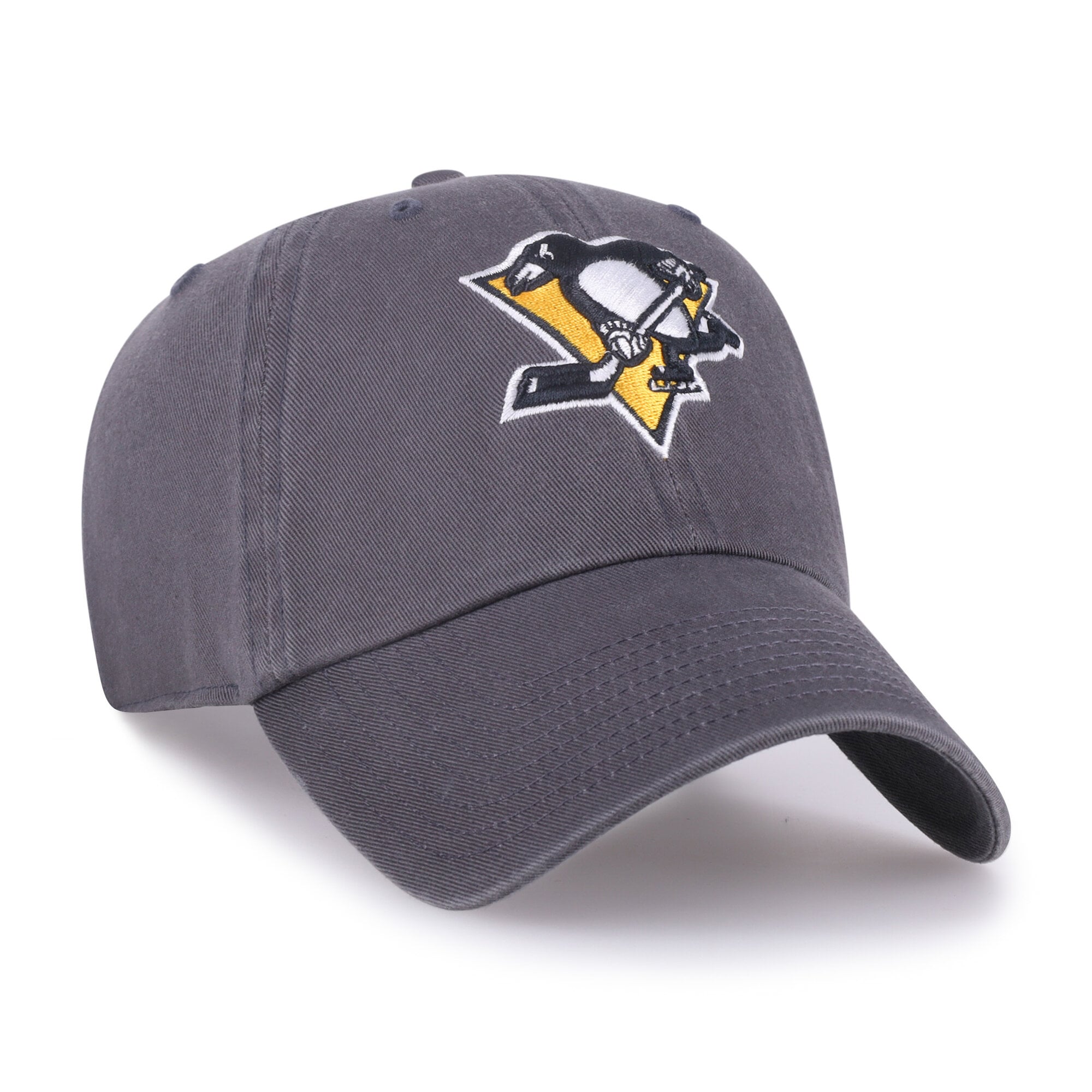 Casquette ajustable pour homme, logo Pittsburgh Penguins '47, couleur anthracite, modèle Clean Up