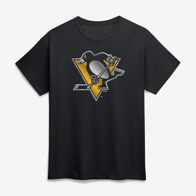 Pittsburgh Penguins Big & Tall Metallic Mascot T-Shirt - Black