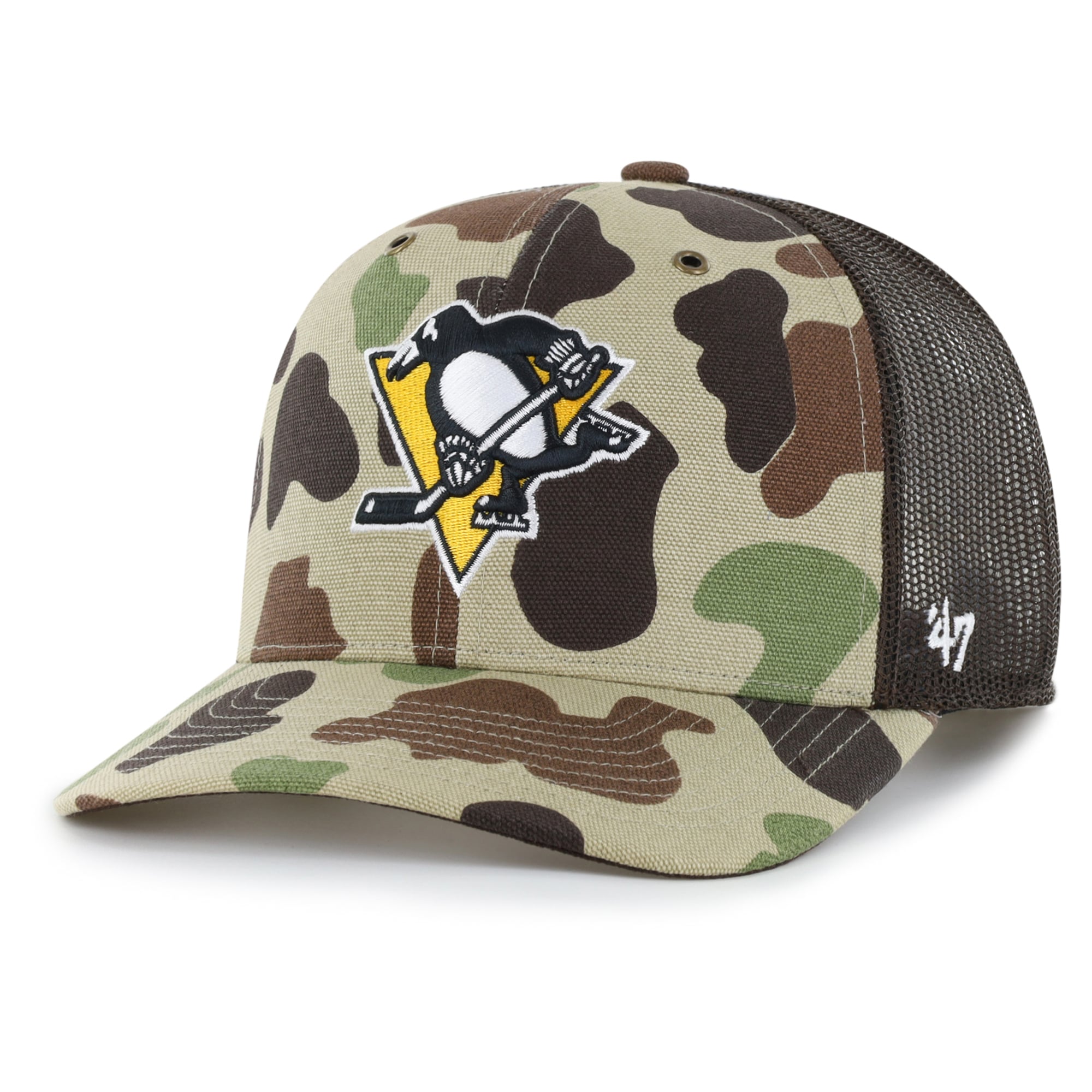 Casquette trucker ajustable Carhartt x '47 Duck Camo Pittsburgh Penguins pour homme