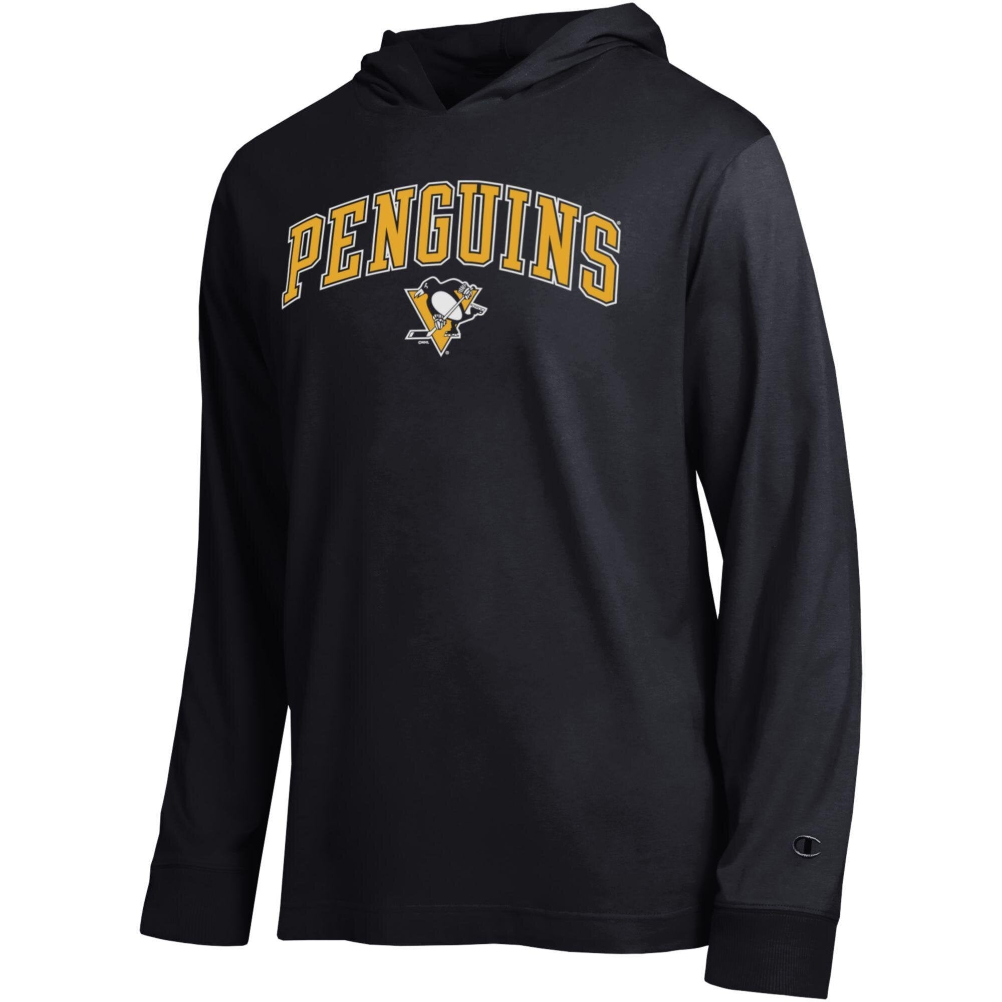 T-shirt à manches longues et capuche léger Champion noir Pittsburgh Penguins All-Star pour homme