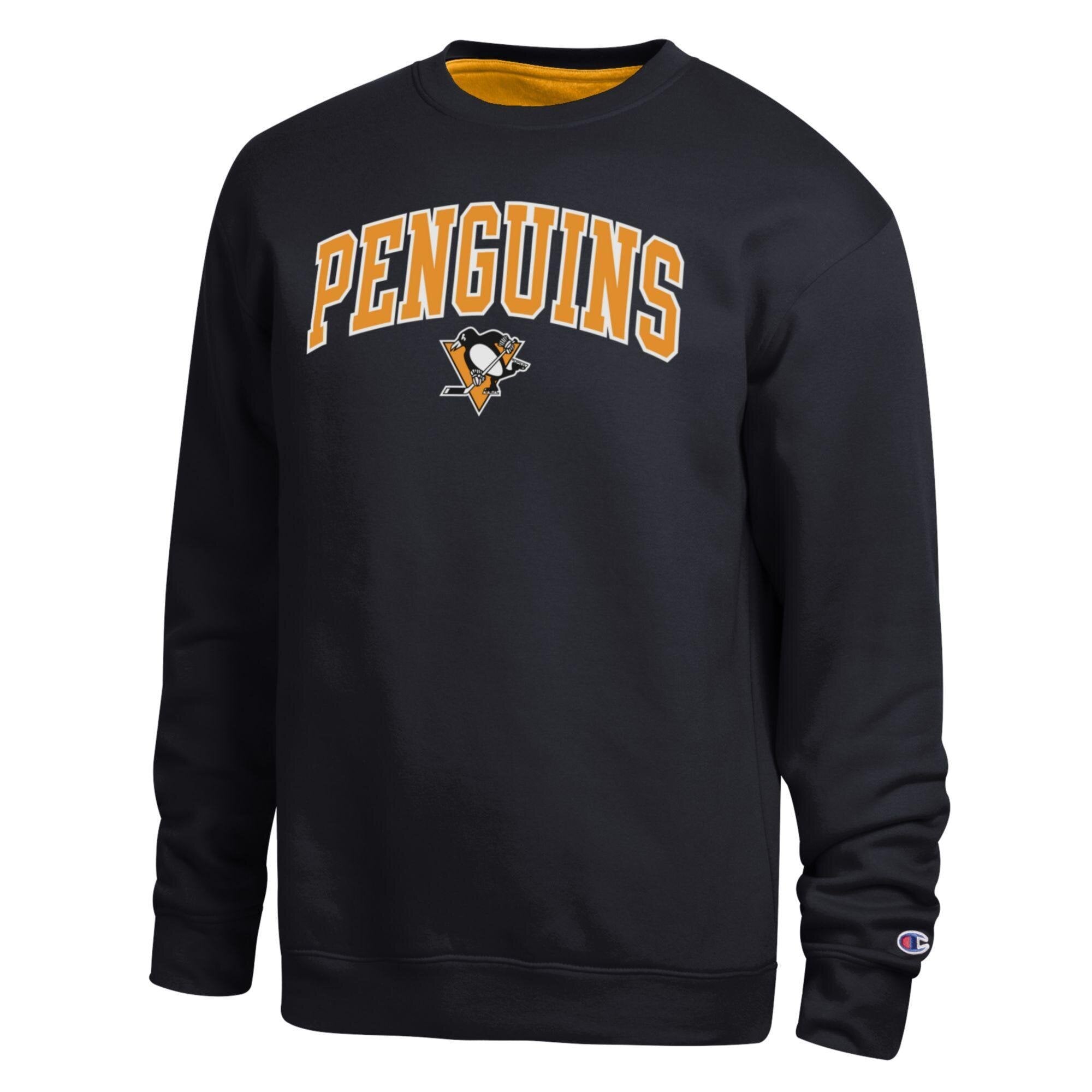 Men's Champion Black Pittsburgh Penguins Contrast Sweatshirt