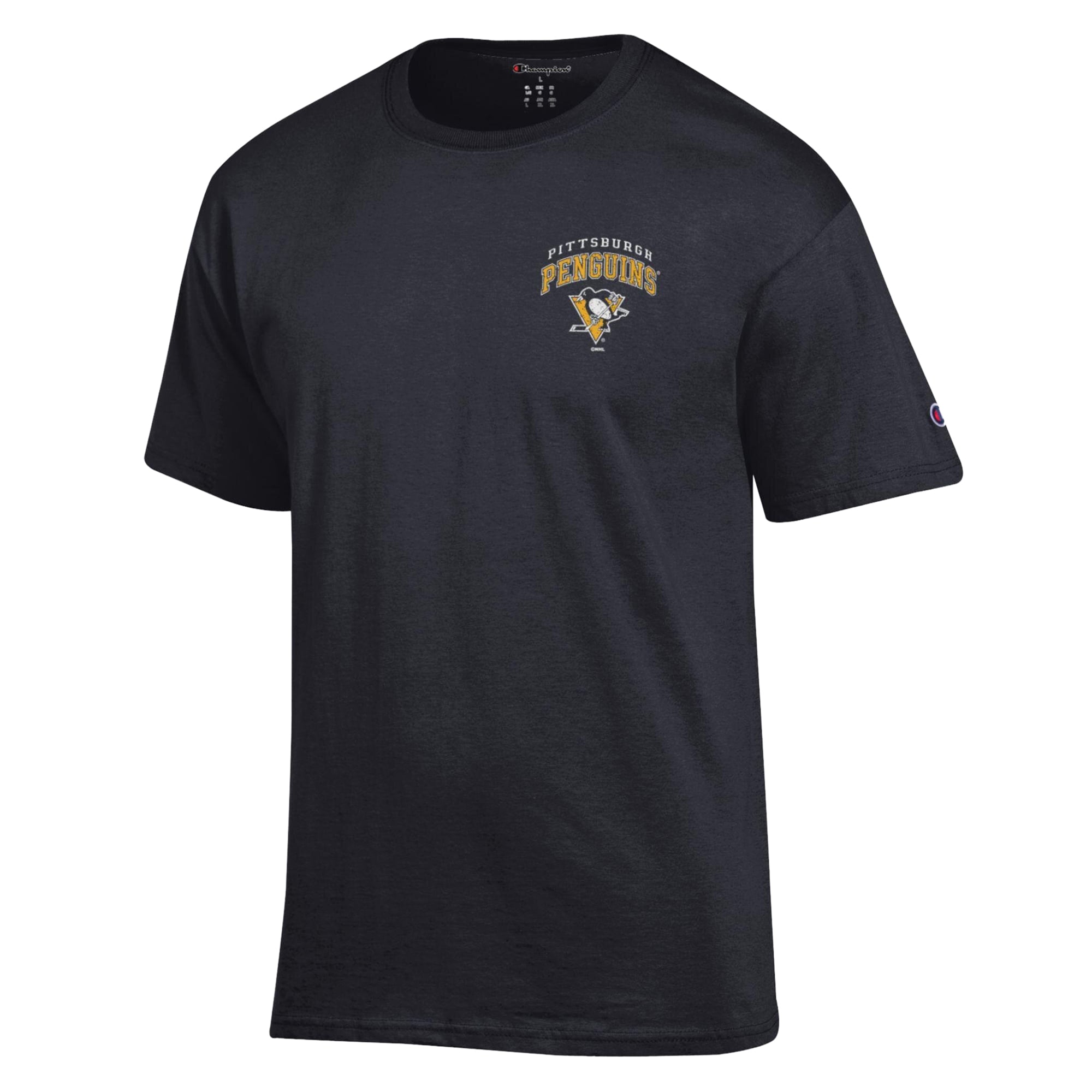 Men's Champion Black Pittsburgh Penguins Stick With It Jersey T-Shirt