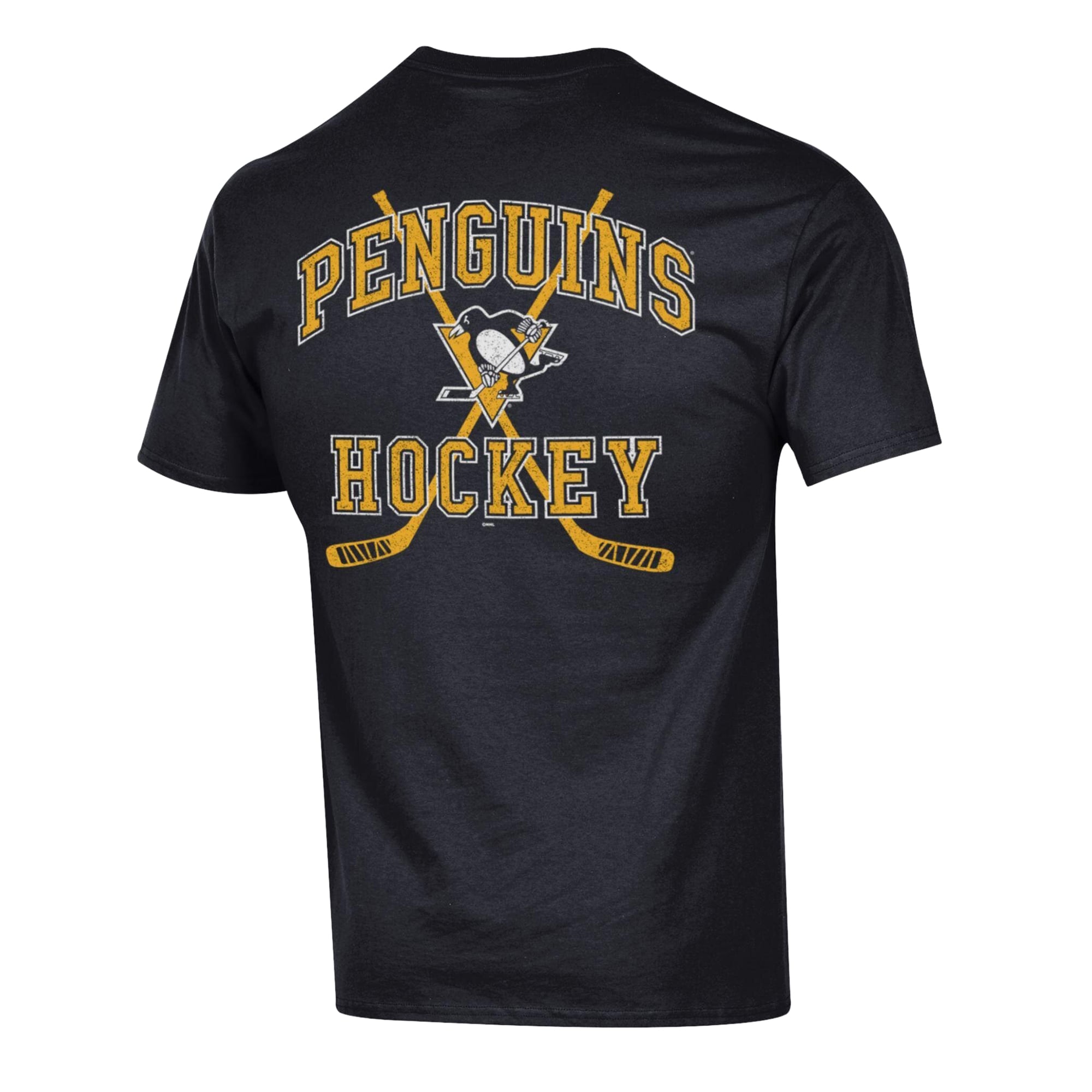 Men's Champion Black Pittsburgh Penguins Stick With It Jersey T-Shirt