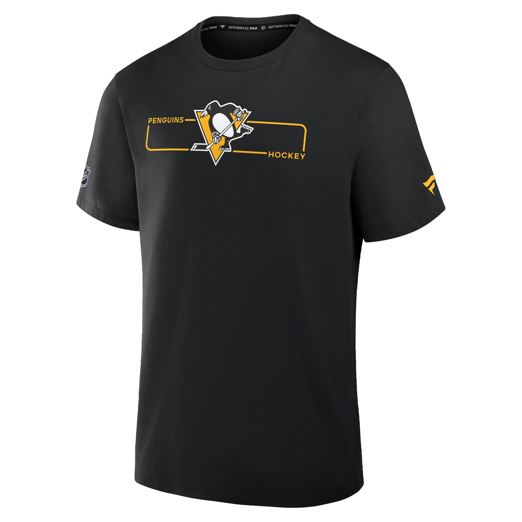 T-shirt authentique Fanatics noir Pittsburgh Penguins avec logo principal