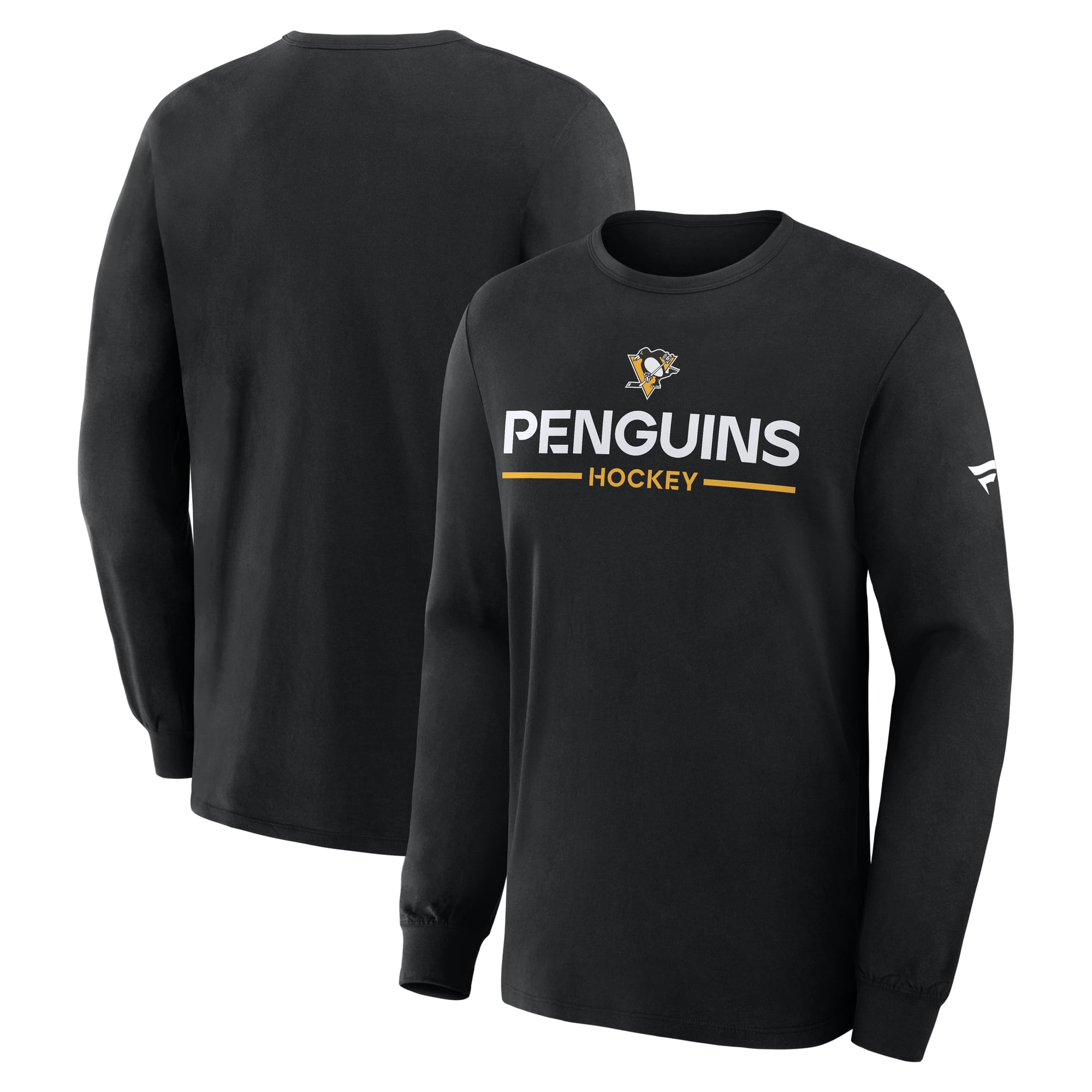 T-shirt à manches longues authentique Pro Primary noir des Penguins de Pittsburgh Fanatics pour hommes