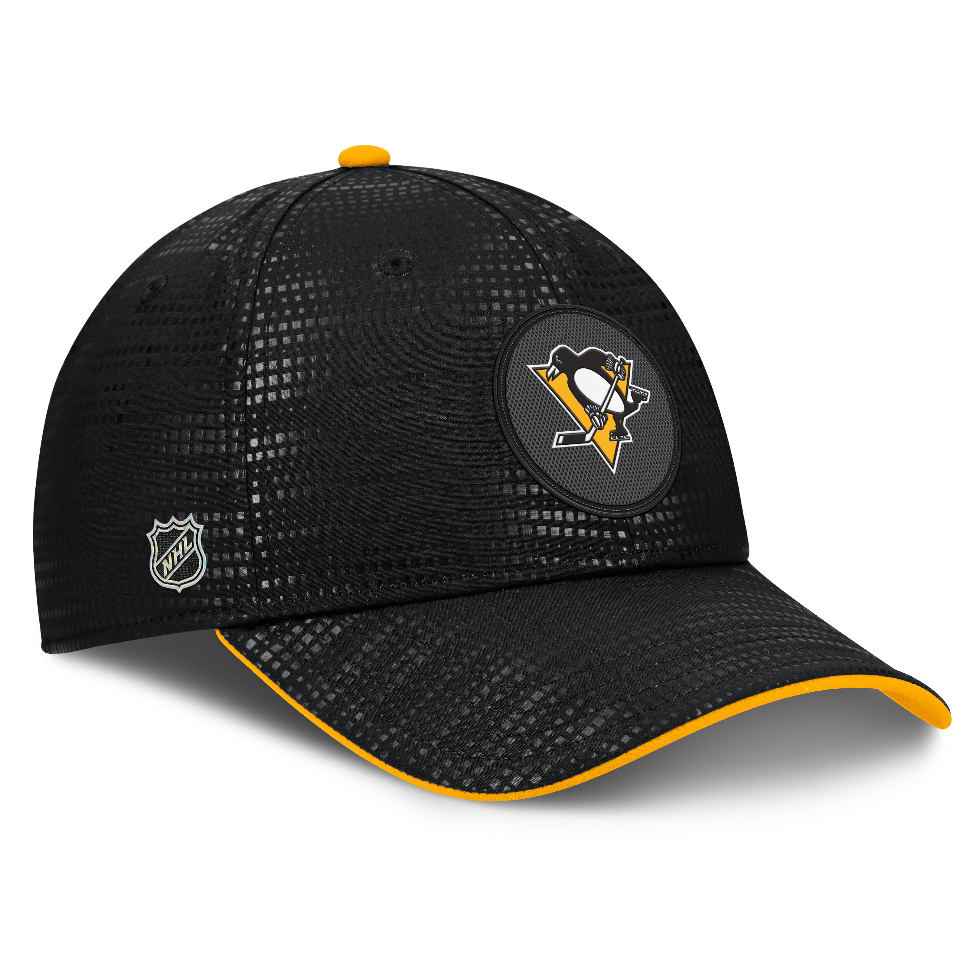 Men's Fanatics Black Pittsburgh Penguins Authentic Pro Rink Debossed Stretch Fit Hat