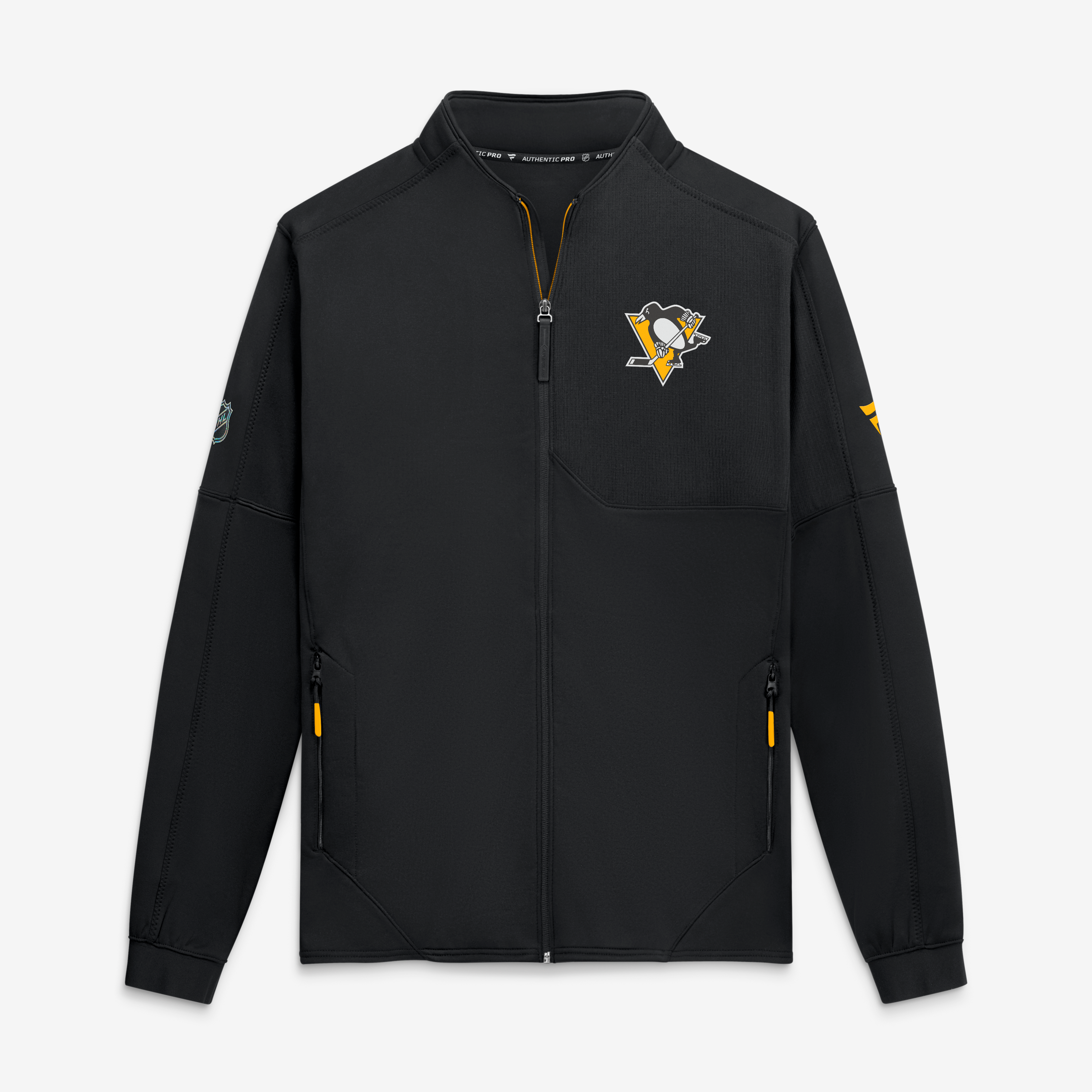 Veste polaire zippée intégrale authentique Pittsburgh Penguins noire Fanatics pour homme