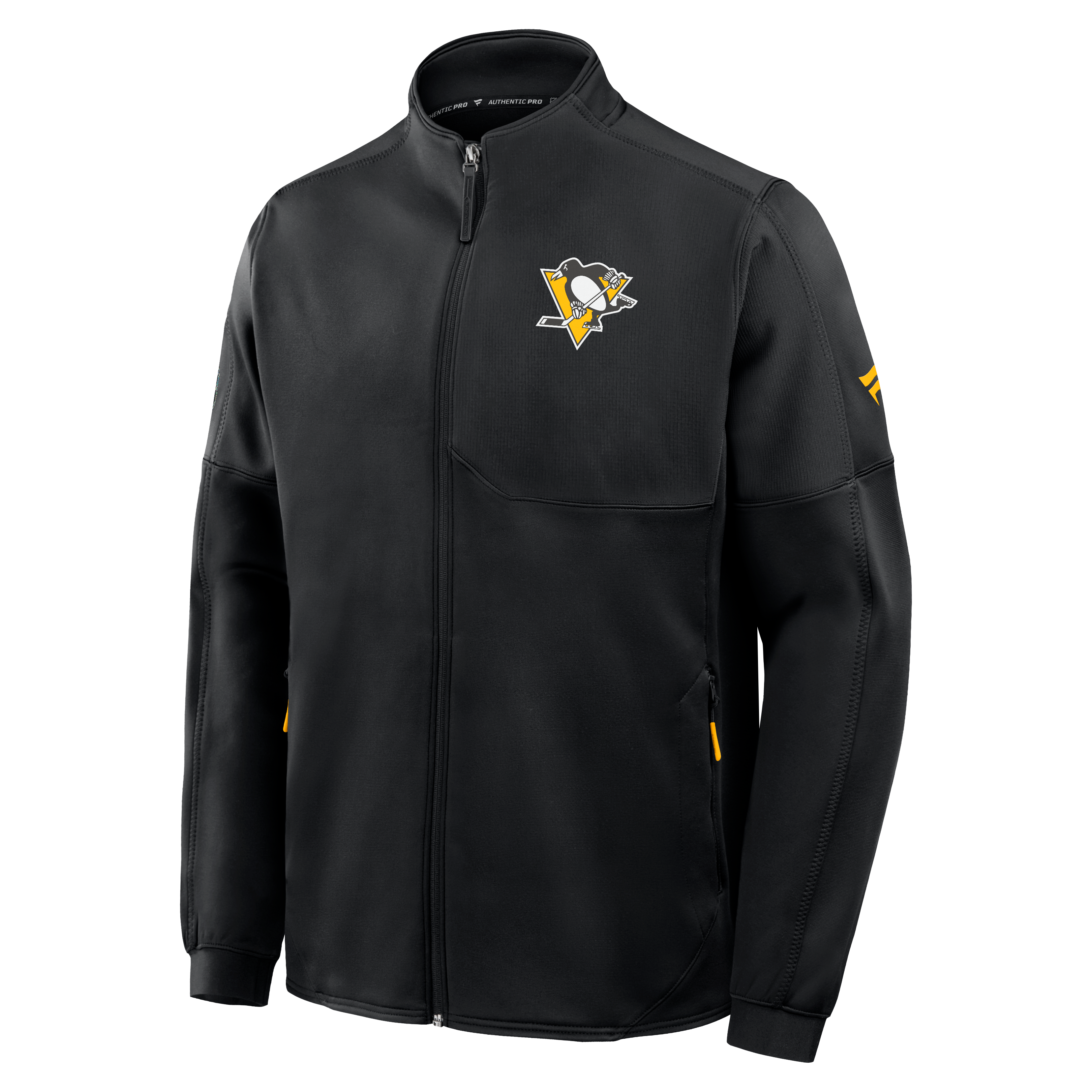 Veste polaire zippée intégrale authentique Pittsburgh Penguins noire Fanatics pour homme