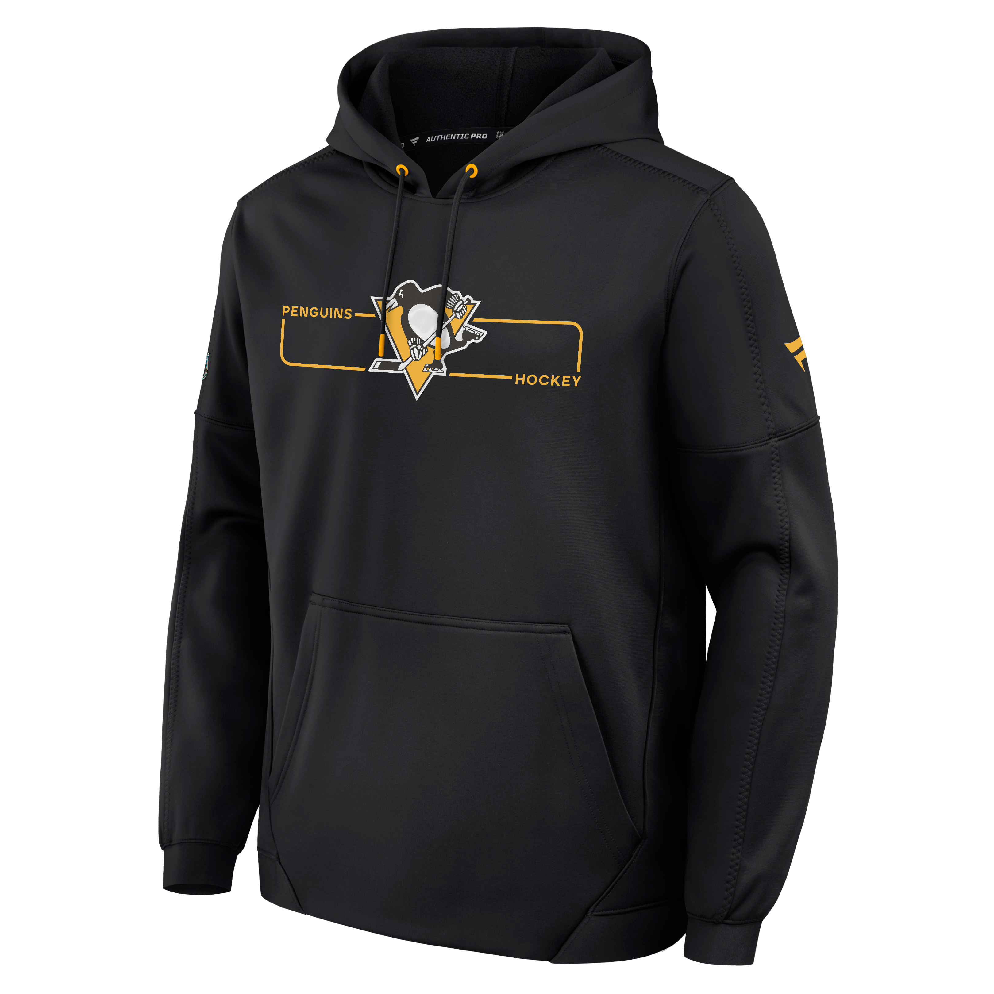 Sweat à capuche polaire authentique Pro Rink des Penguins de Pittsburgh, noir, pour homme, la marque Fanatics.